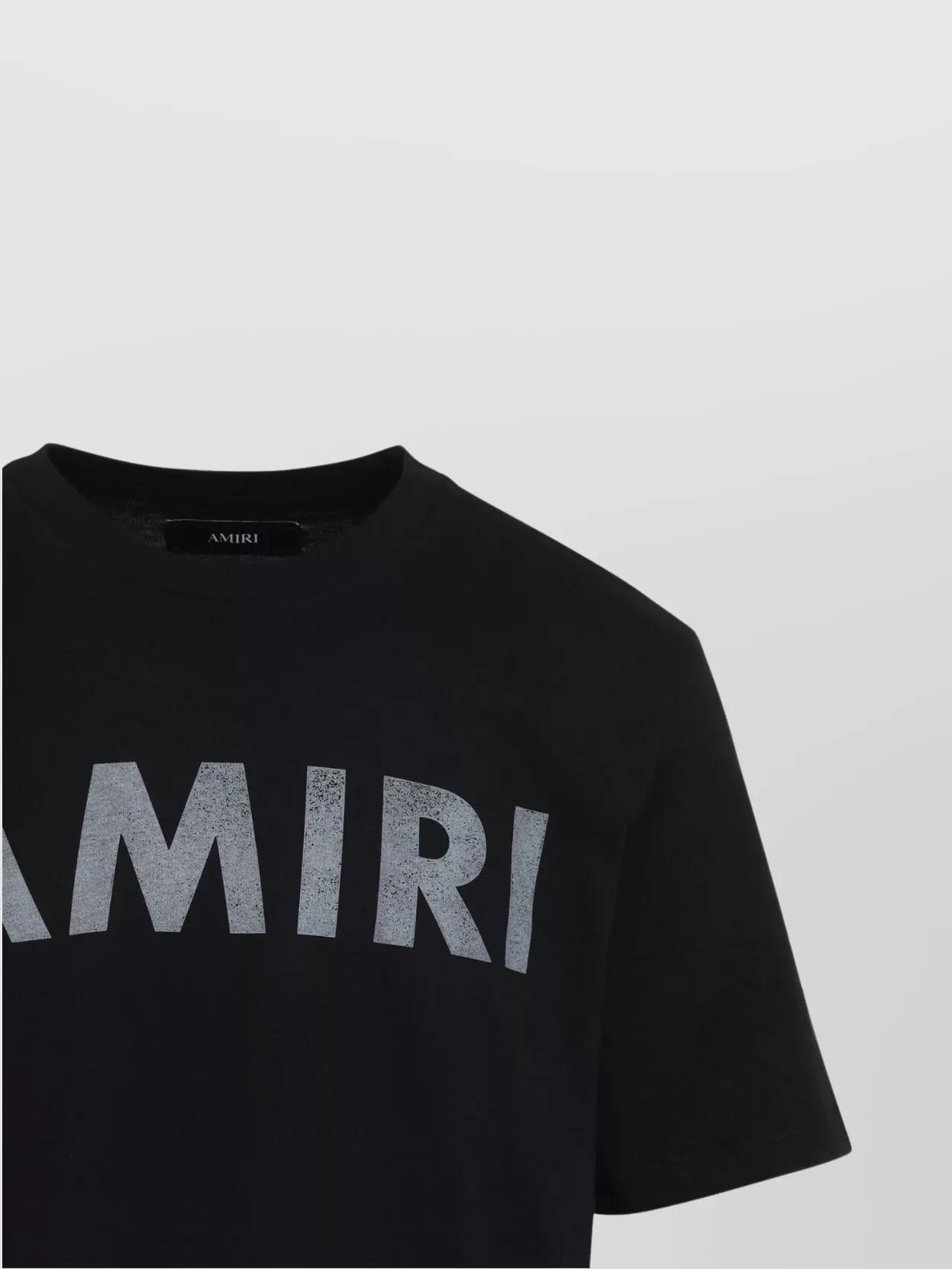 AMIRI Black Cotton T-shirt With Bold Logo Statement Product Image