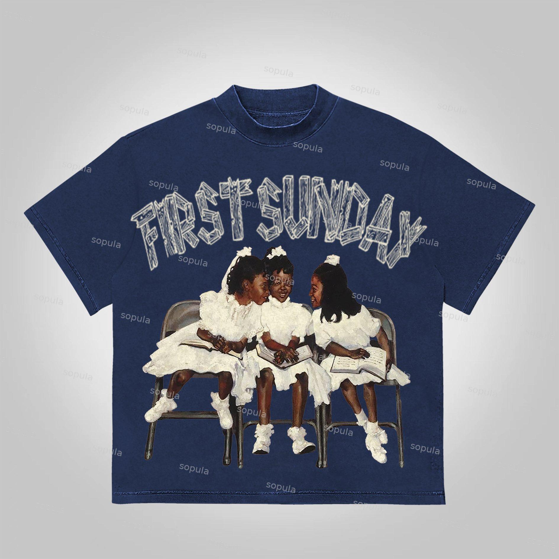 Sopula First Sunday Graphic 100% Cotton Basic T-Shirt Product Image