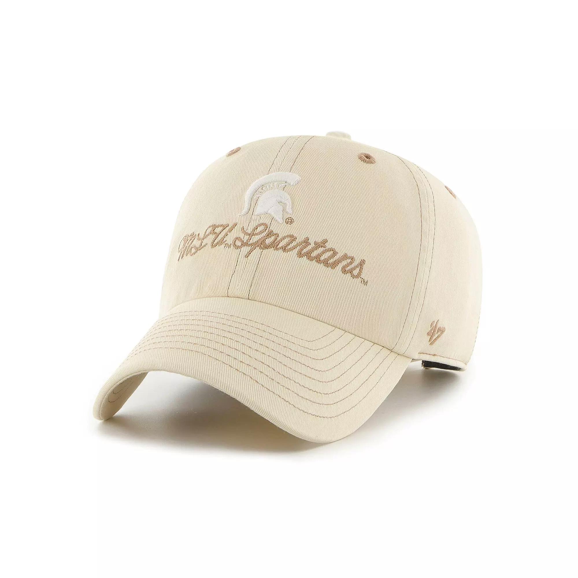 Women's '47 Tan Michigan State Spartans Haze Clean Up Adjustable Hat, Team Product Image