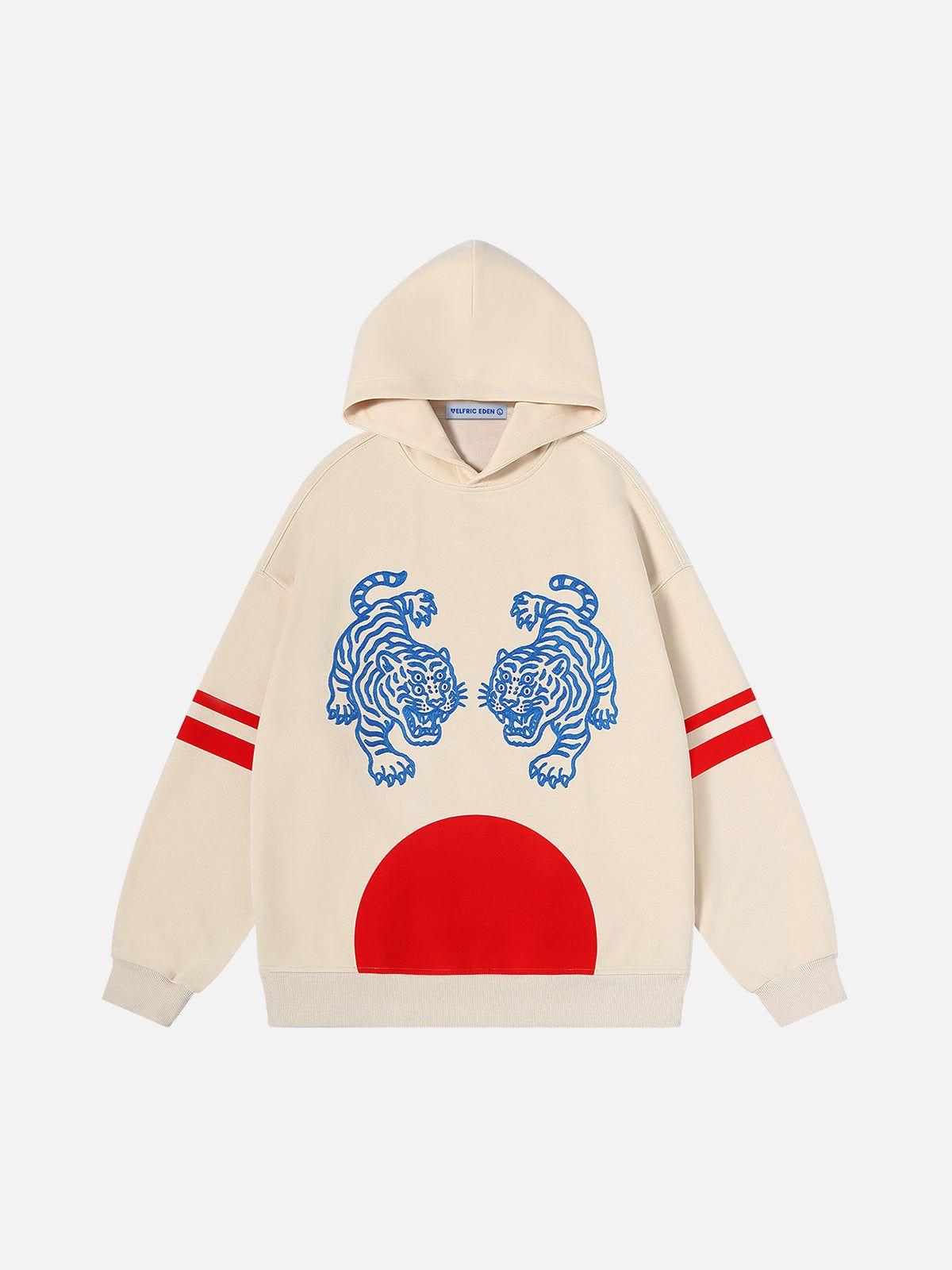 Aelfric Eden Oversized  Embroidery Tiger Hoodie Product Image