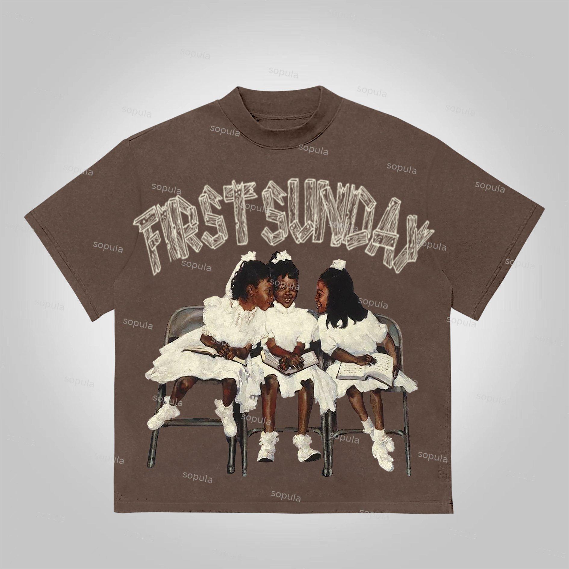 Sopula First Sunday Graphic 100% Cotton Basic T-Shirt Product Image
