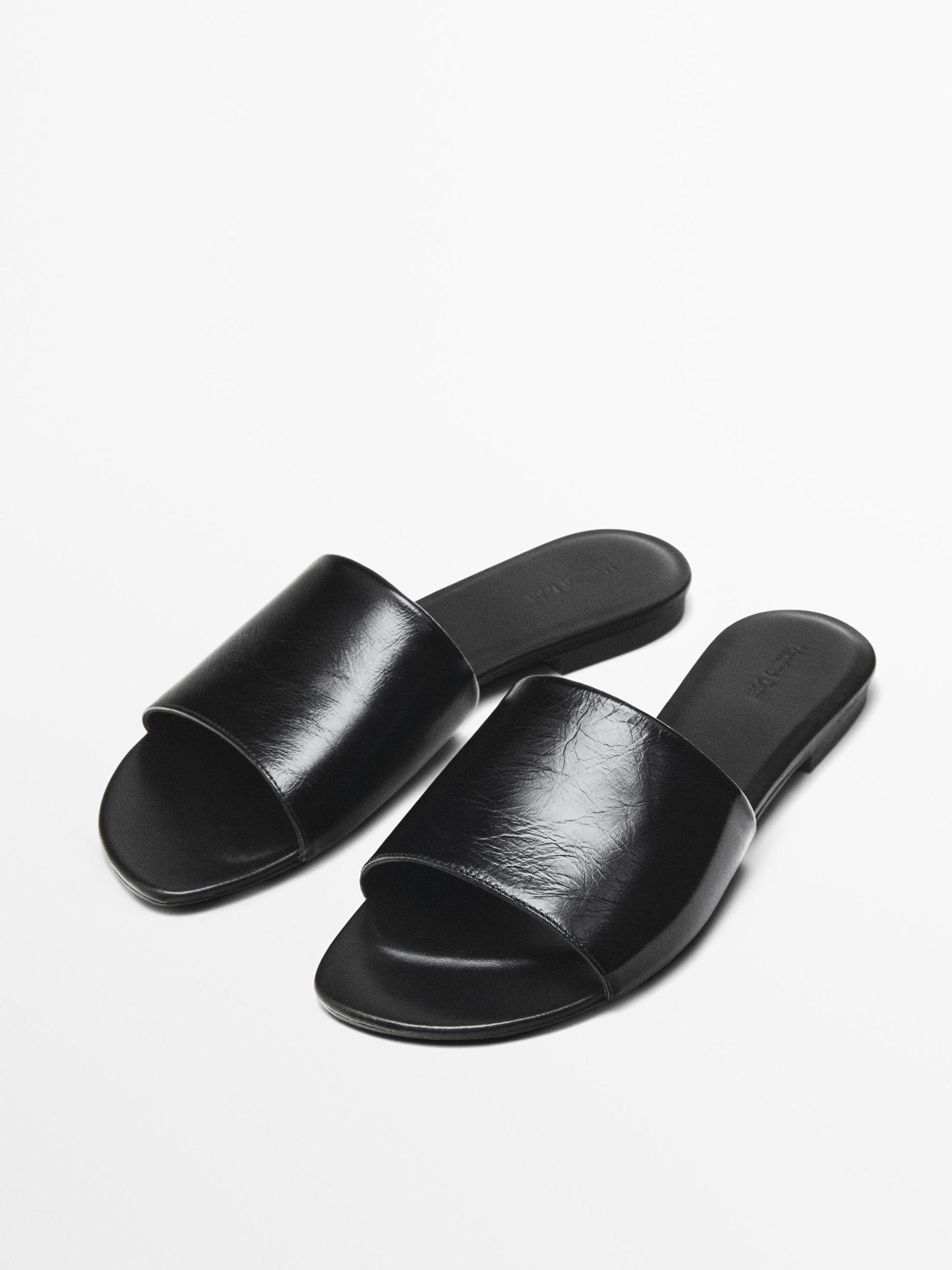 Leather vamp sandals Product Image