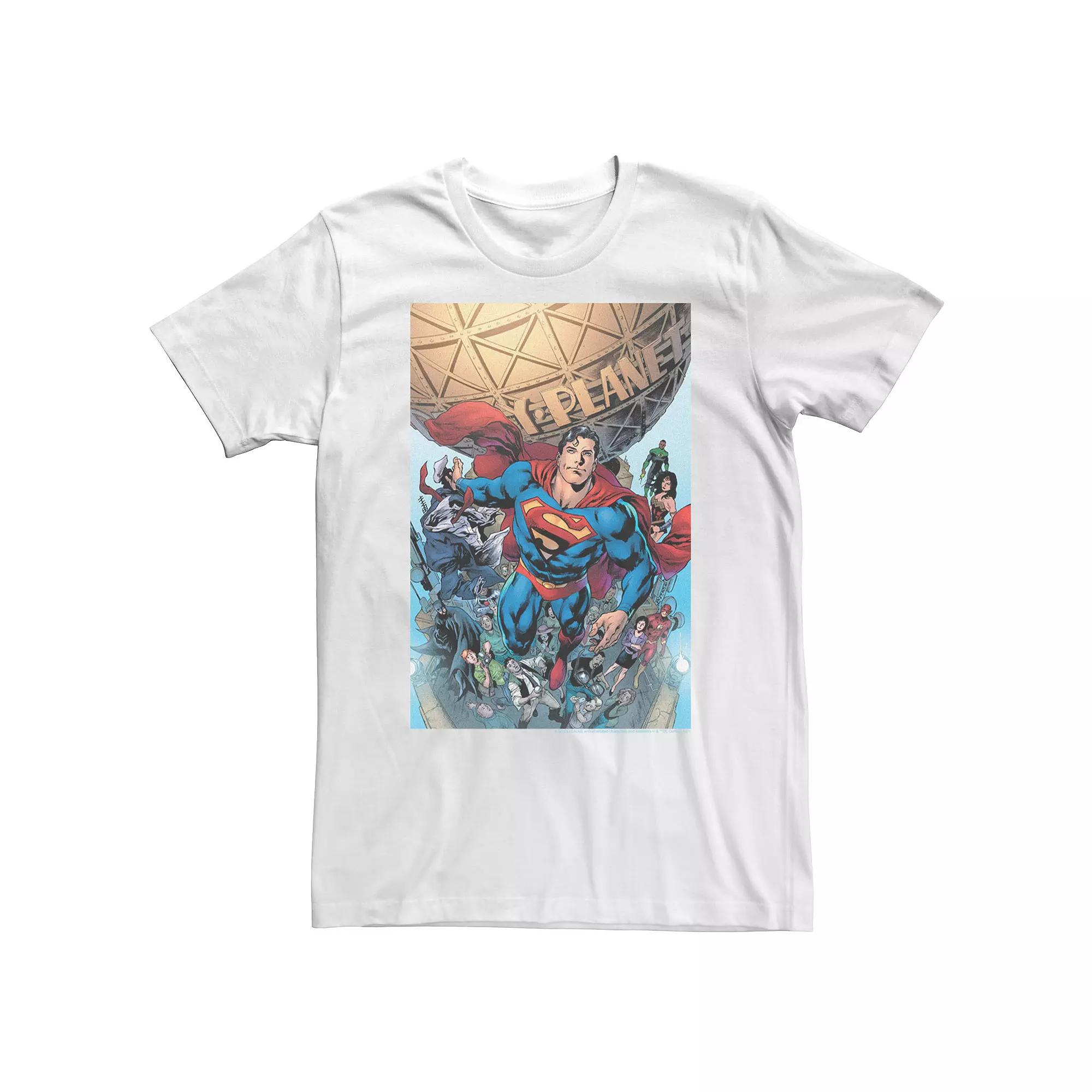 Big & Tall DC Comics Justice League Daily Planet Poster Tee, Men's,  Product Image