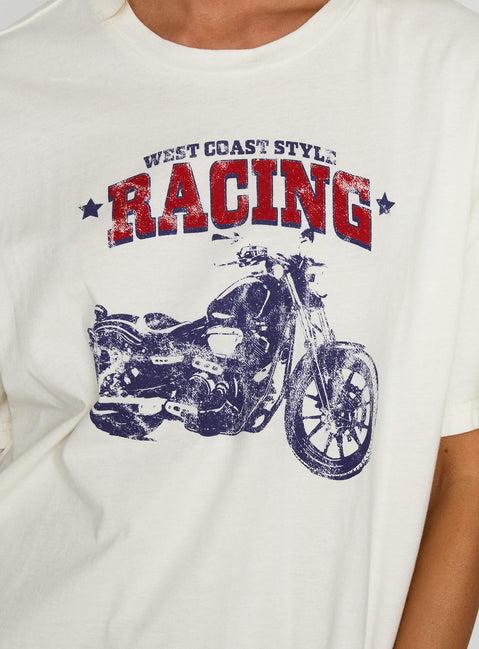 West Coast Style Oversized Tee White Product Image