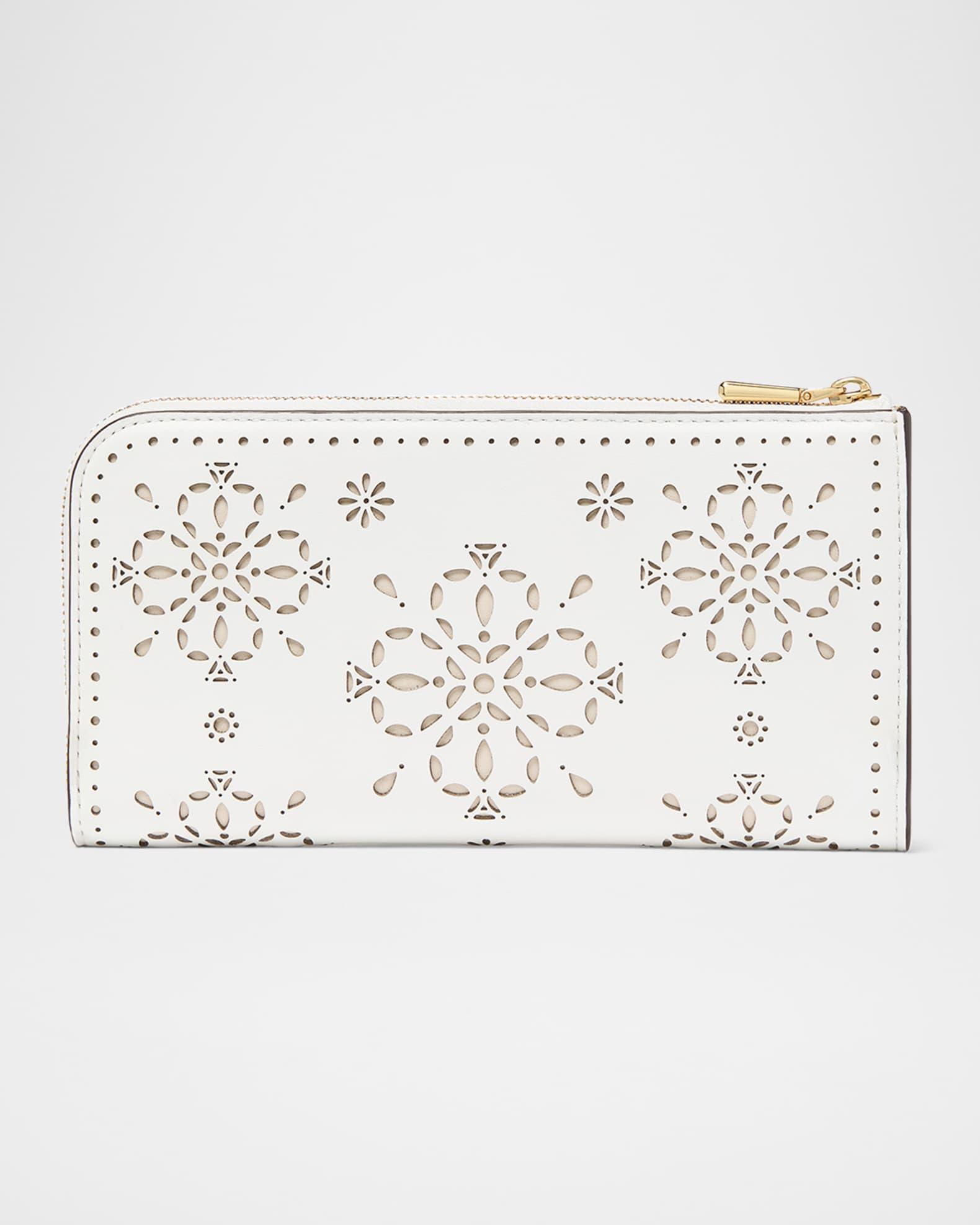 devin spade flower perforated leather continental wallet Product Image