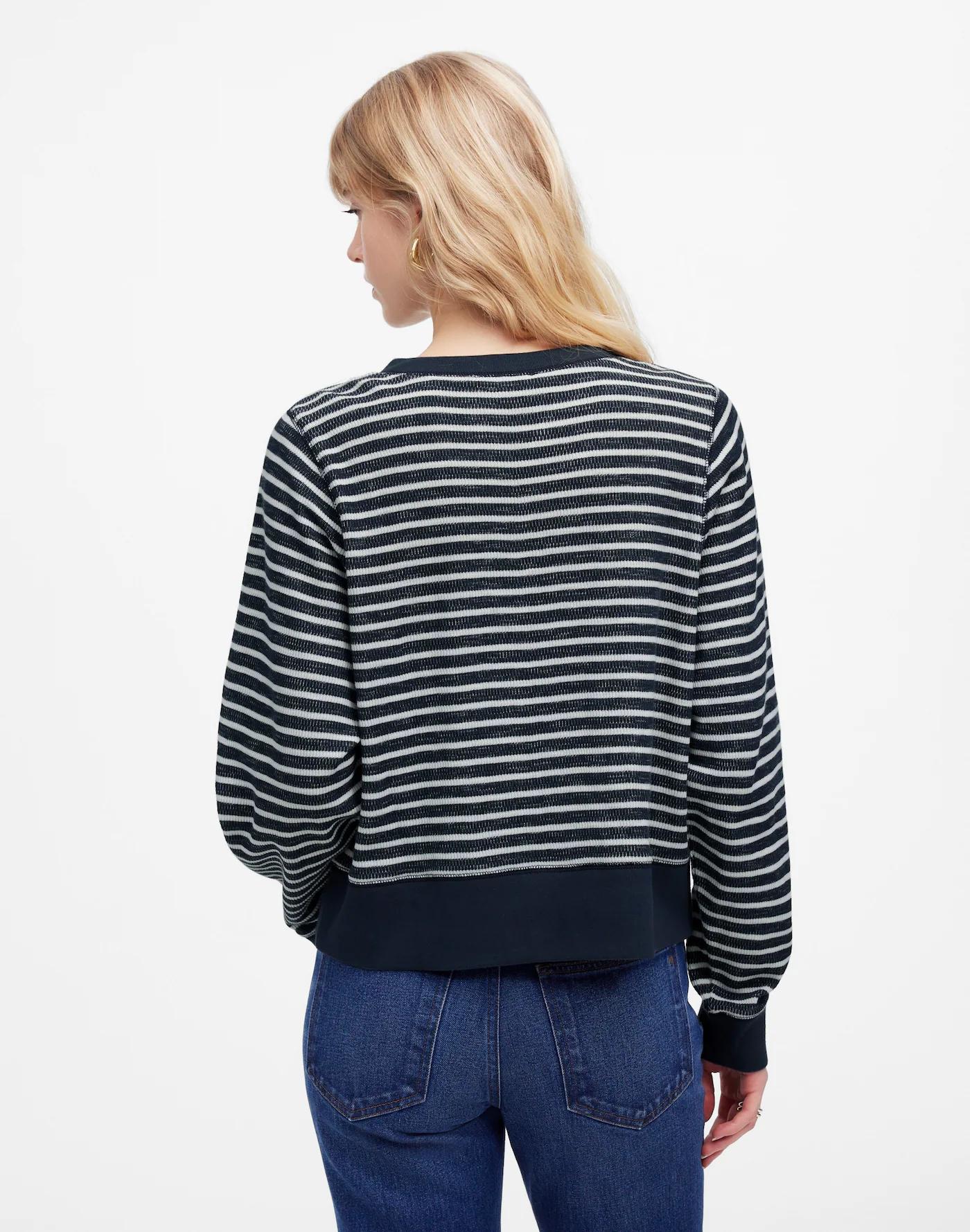 Relaxed Long-Sleeve Crewneck Tee in Stripe Product Image