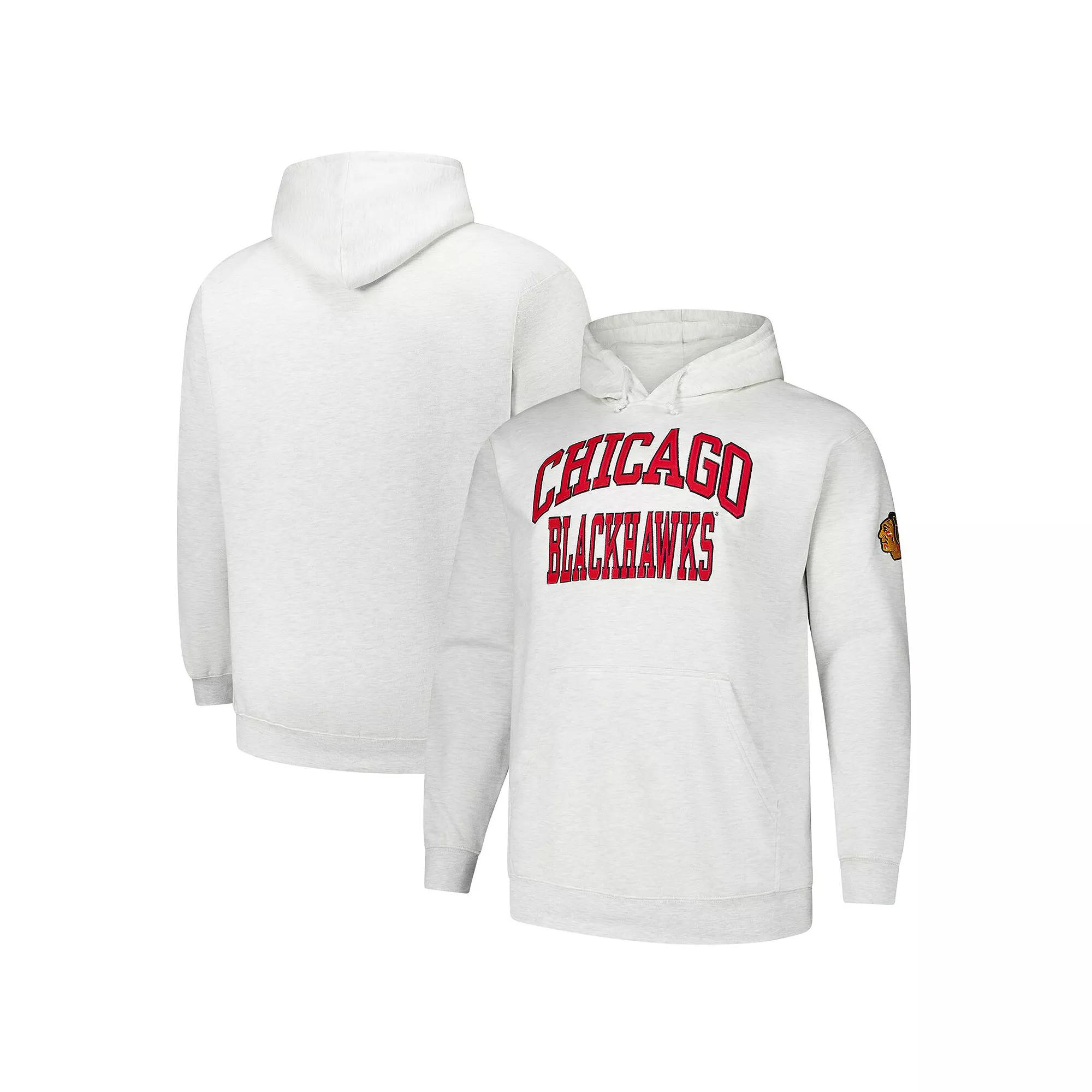 Men's Fanatics Heather Gray Chicago Blackhawks Big & Tall Fleece Pullover Hoodie,  Product Image