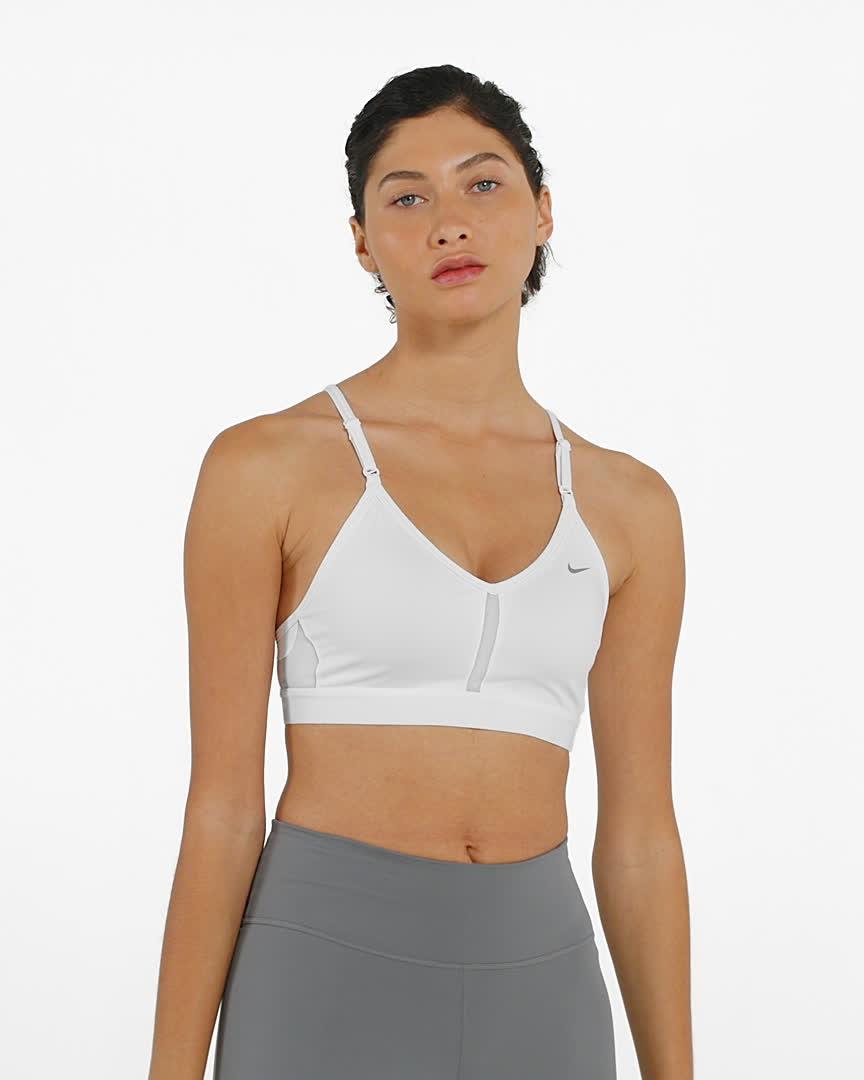 Nike Womens Indy Light-Support Padded V-Neck Sports Bra | CZ4456-100 Product Image