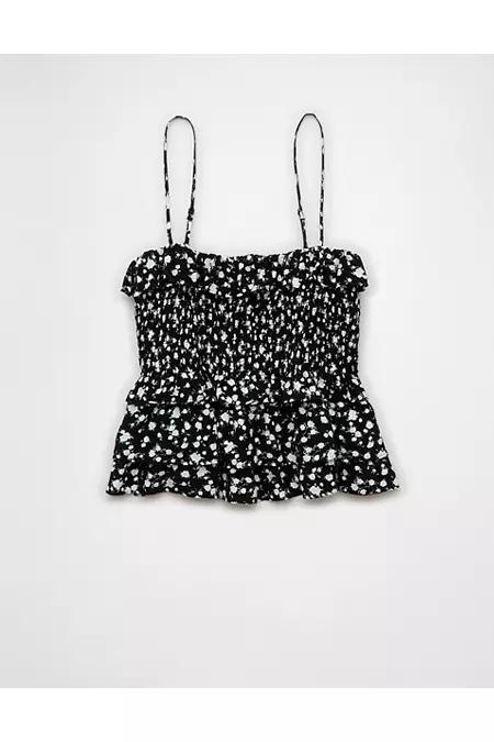 AE Square Neck Smocked Ruffle Cami Product Image