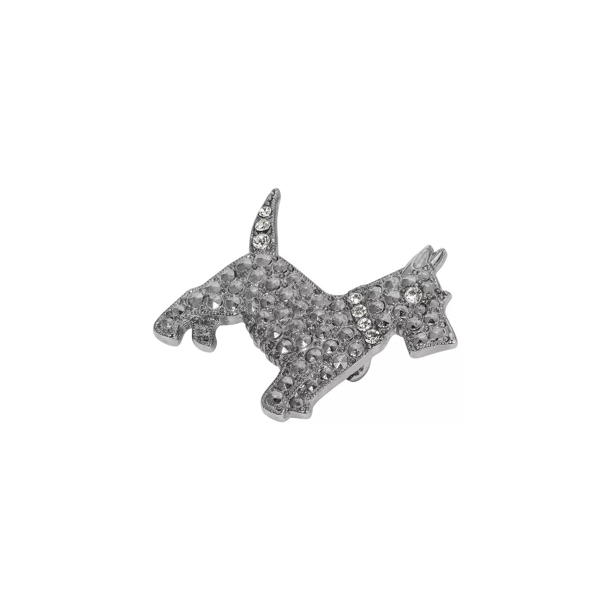 1928 Crystal Scottish Terrier Pin, Womens, White Product Image