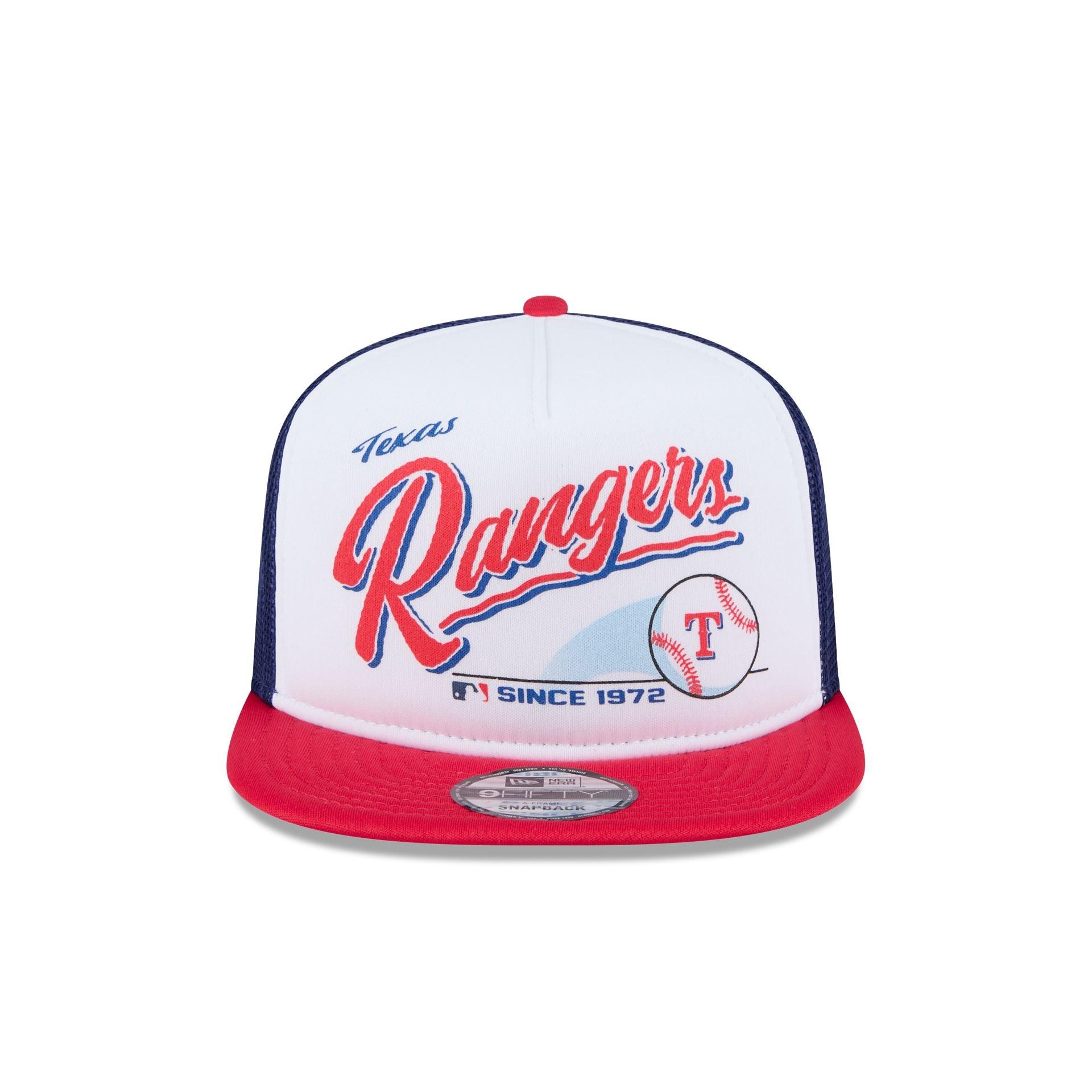 Texas Rangers Retro Script 9FIFTY A-Frame Trucker Hat Male Product Image