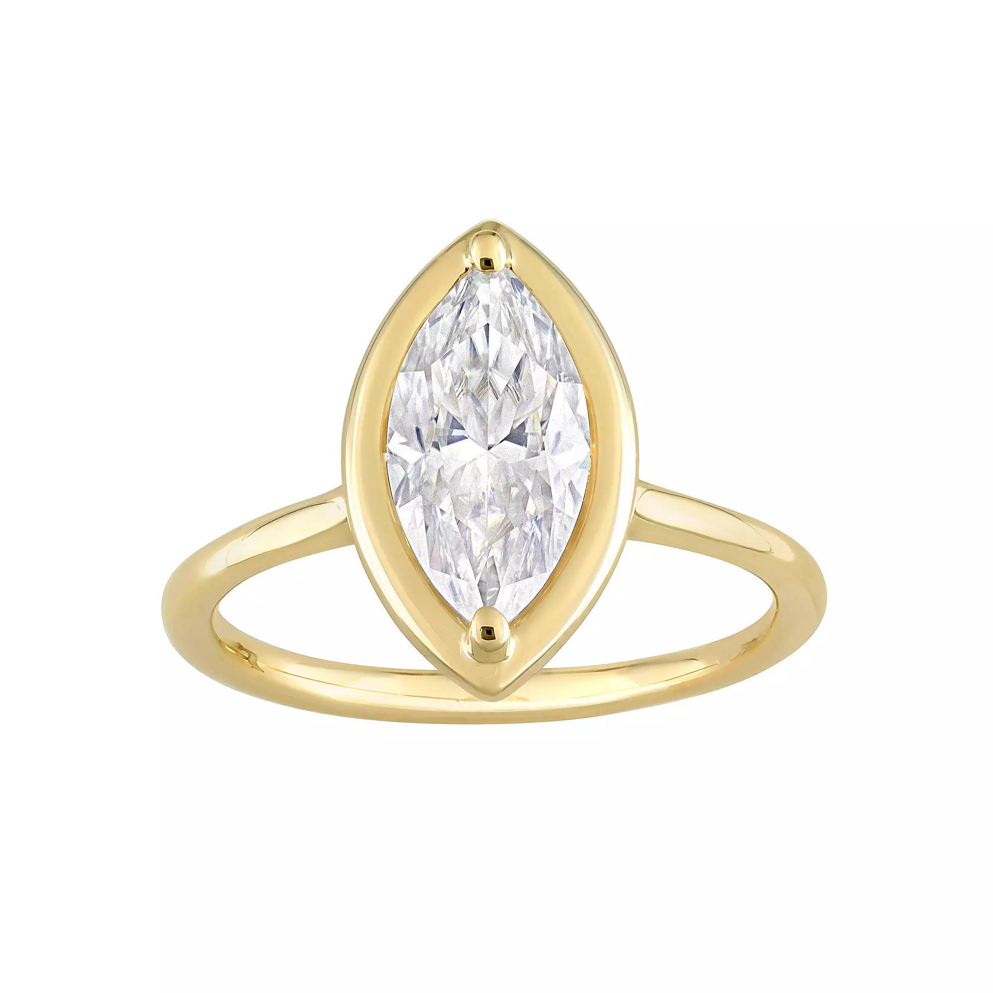Stella Grace 10k Yellow Gold Lab-Created Moissanite Marquise-Shaped Engagement Ring, Women's, Size: 5.50, 10k Gold Product Image