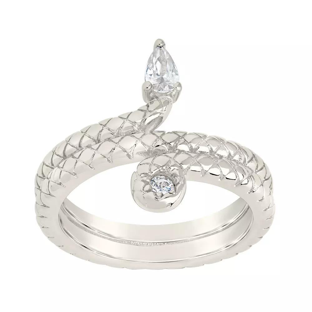 MC Collective Cubic Zirconia Waverly Ring, Women's, Size: 8, Silver Tone Product Image