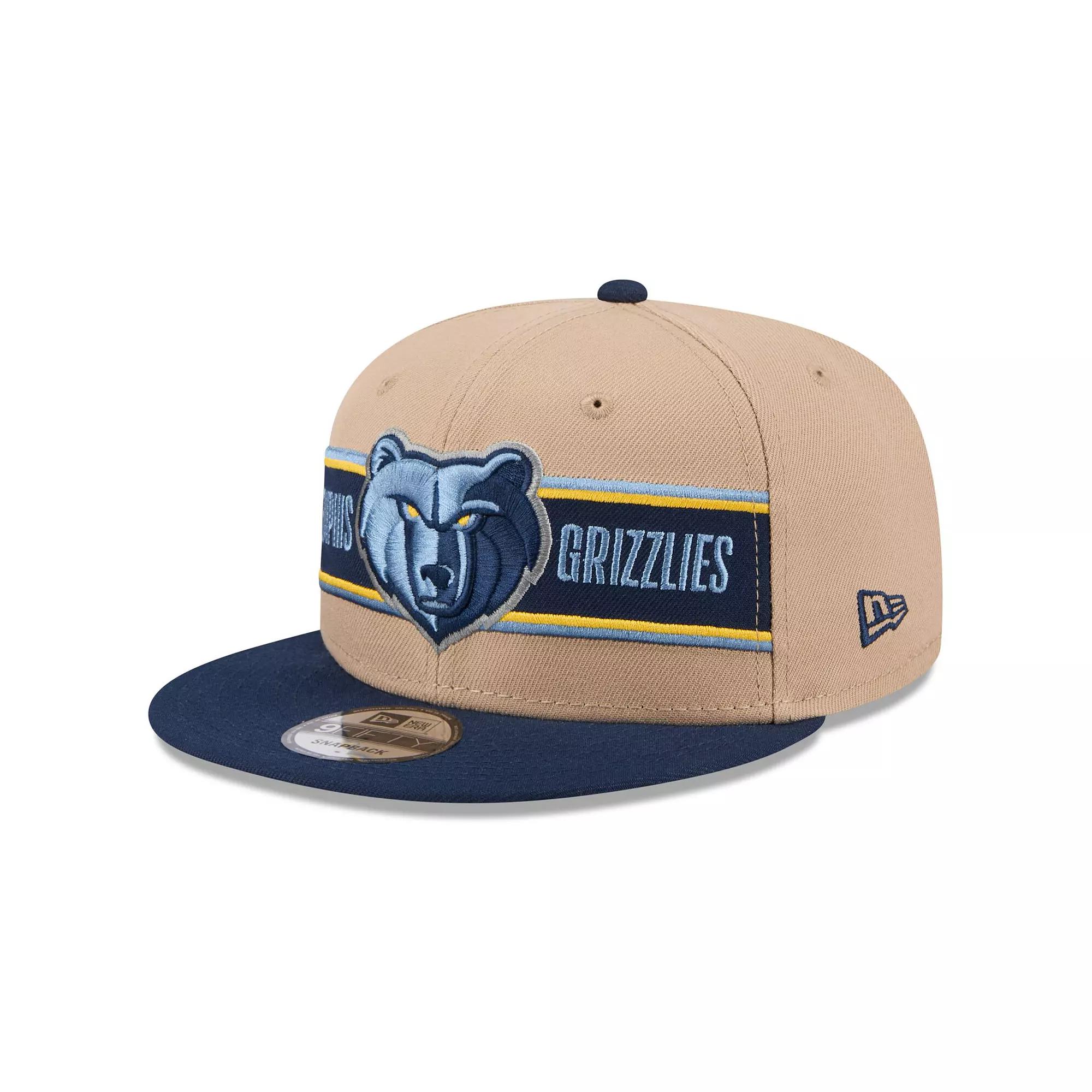 Men's New Era Tan/Navy Memphis Grizzlies 2024 NBA Draft 9FIFTY Snapback Hat, Grz Team Product Image