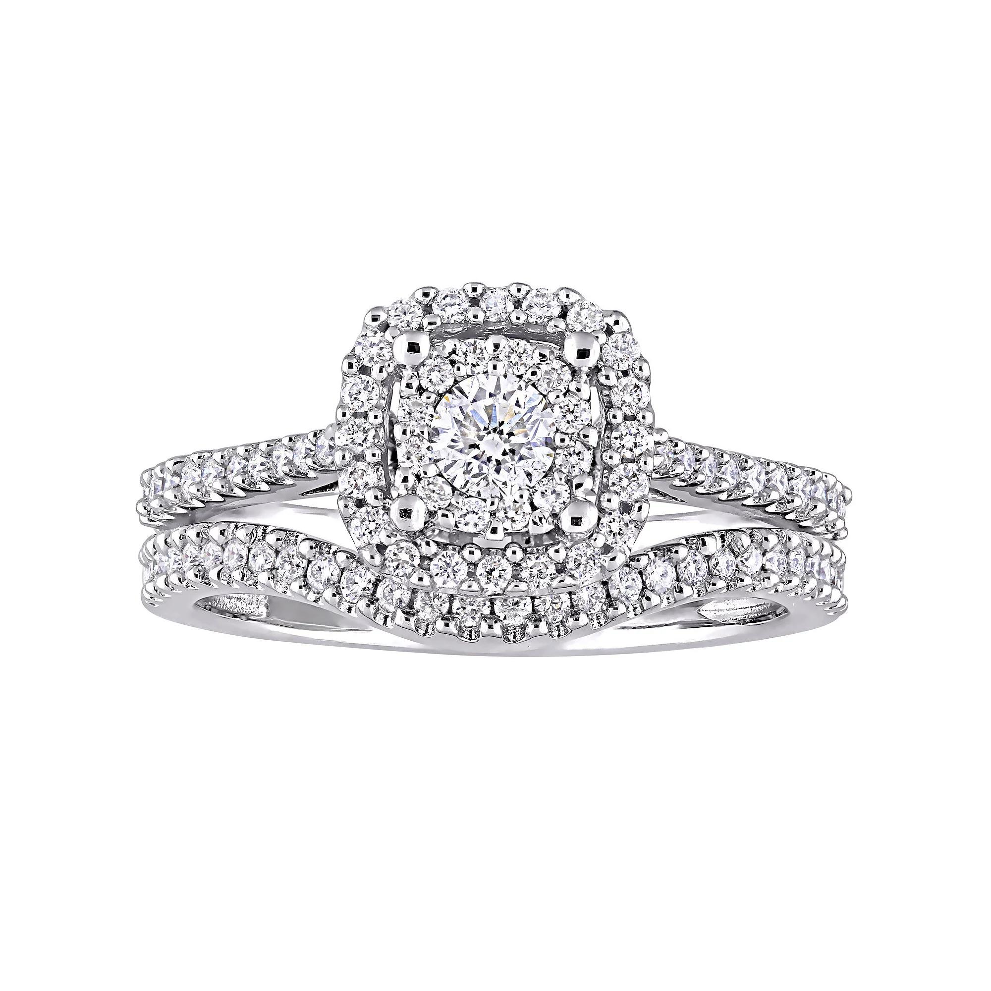 Stella Grace 10k White Gold 5/8 Carat T.W Diamond Engagement Ring Set, Women's,  Product Image