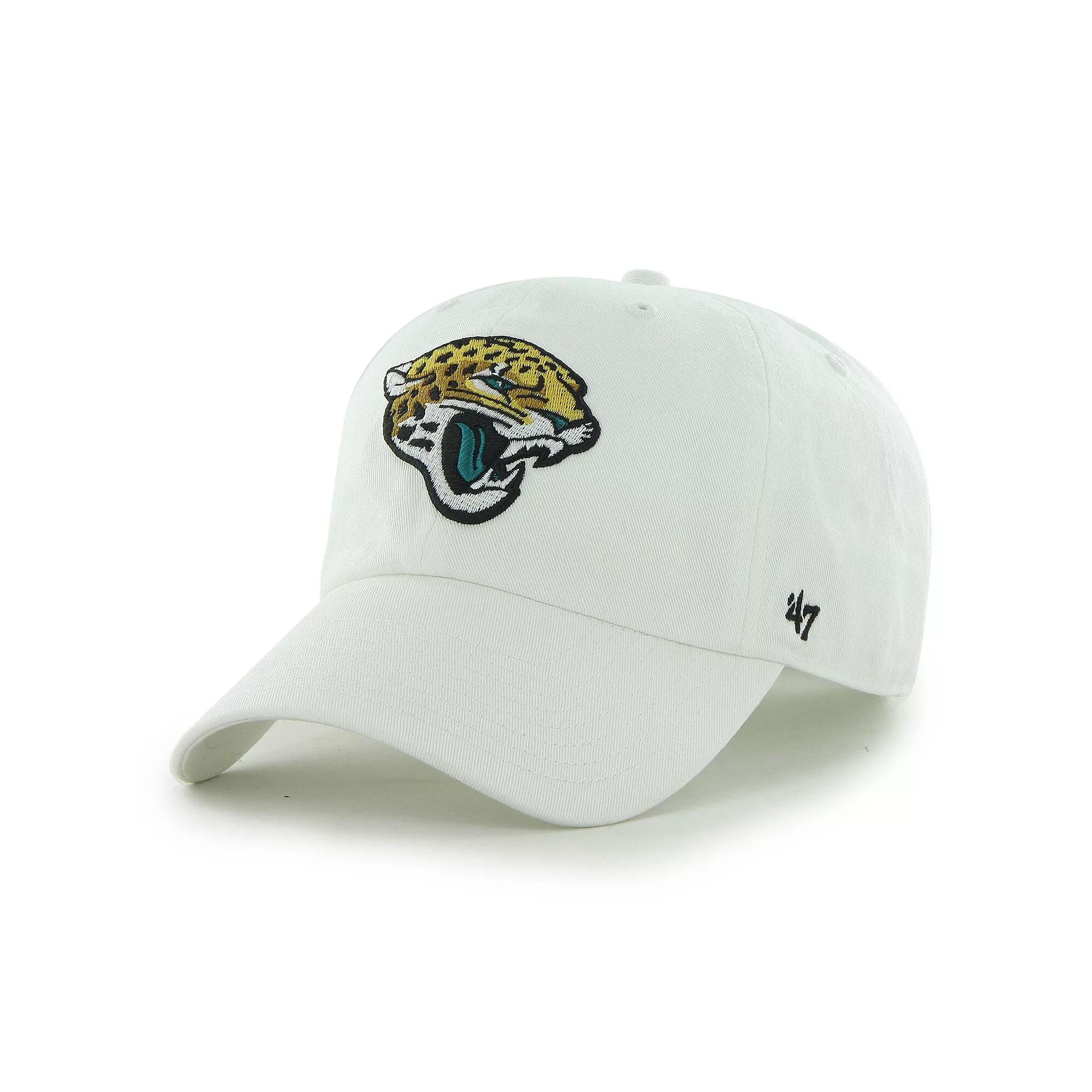 Men's '47 White Jacksonville Jaguars Logo Clean Up Adjustable Hat Product Image