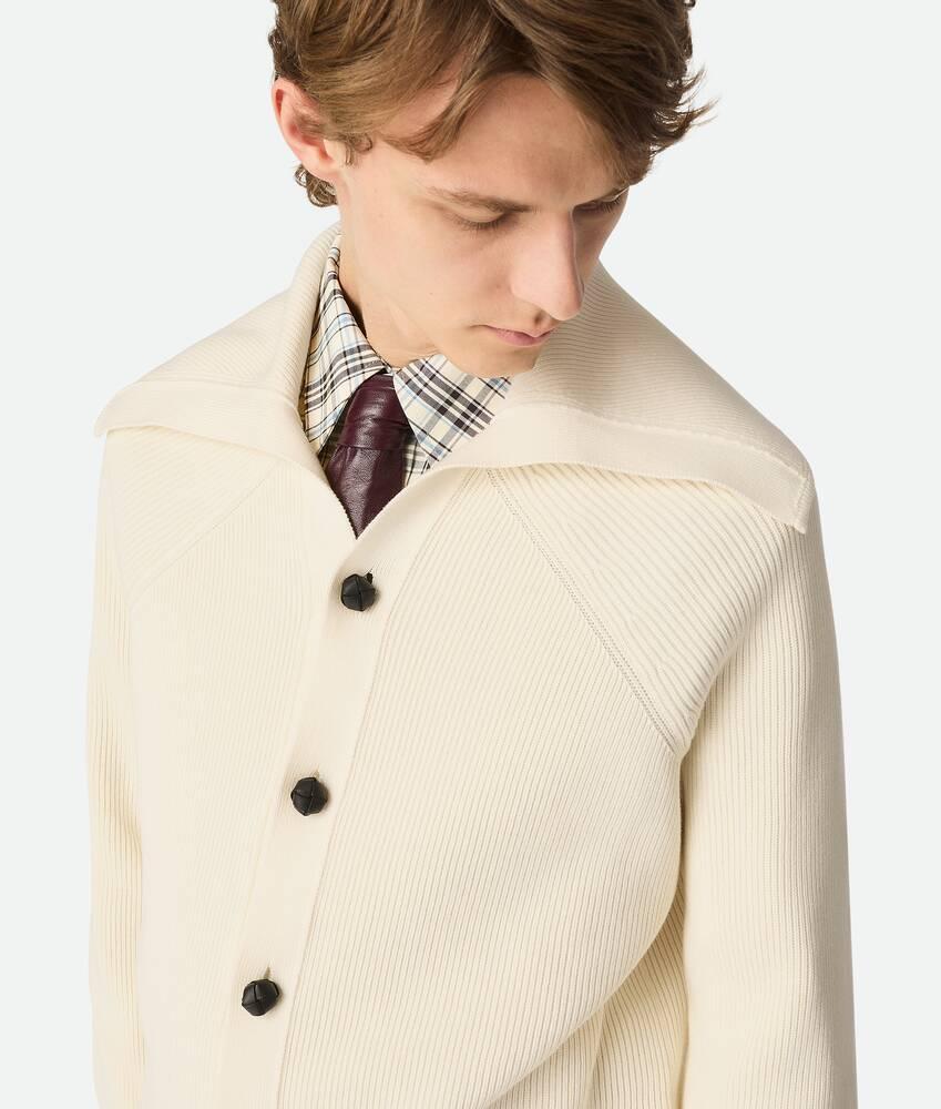 Men's Cotton English Rib Cardigan in Chalk Product Image