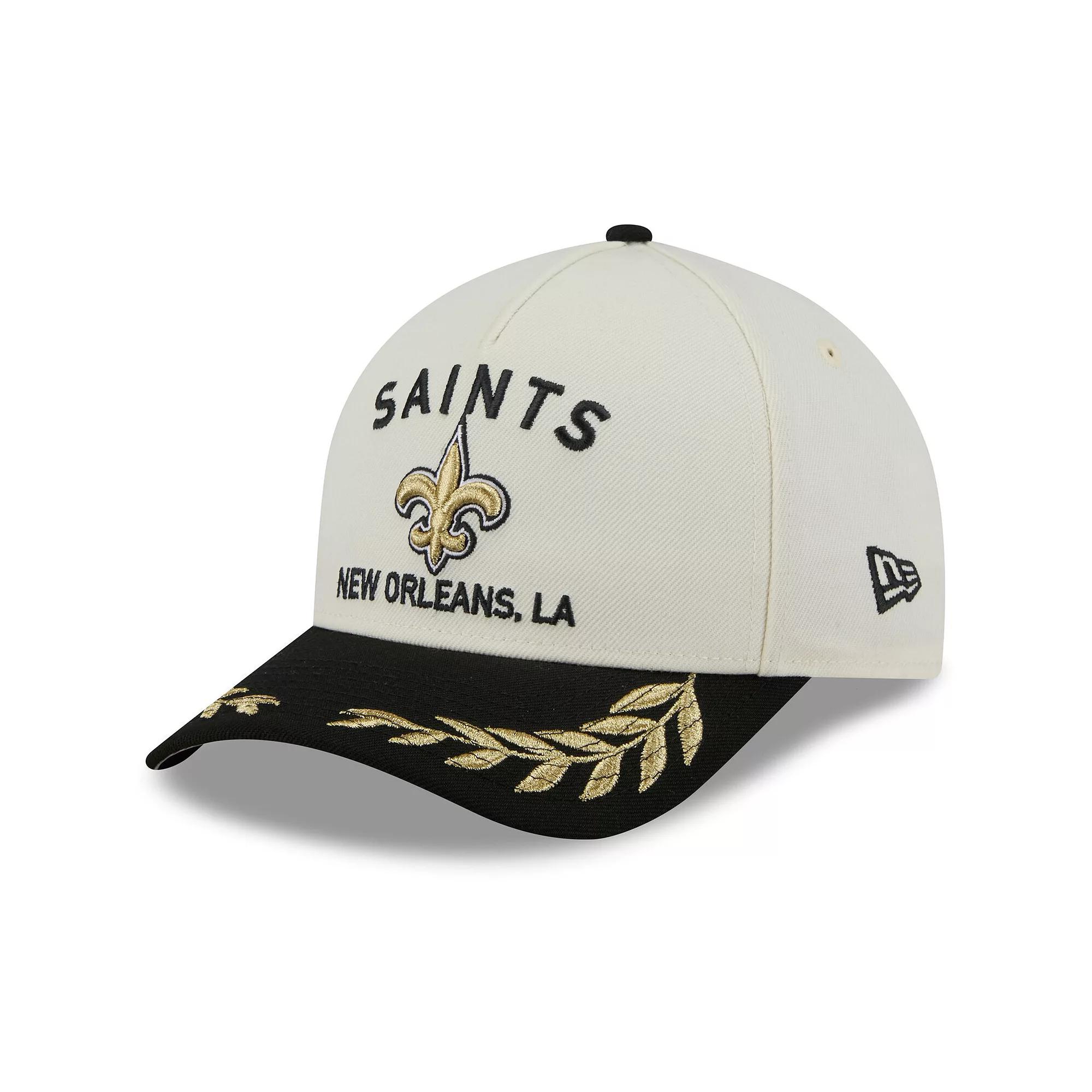 Men's New Era Cream/Black New Orleans Saints 2025 NFL Draft 9FORTY A-Frame M-Crown Adjustable Hat, Beige Product Image