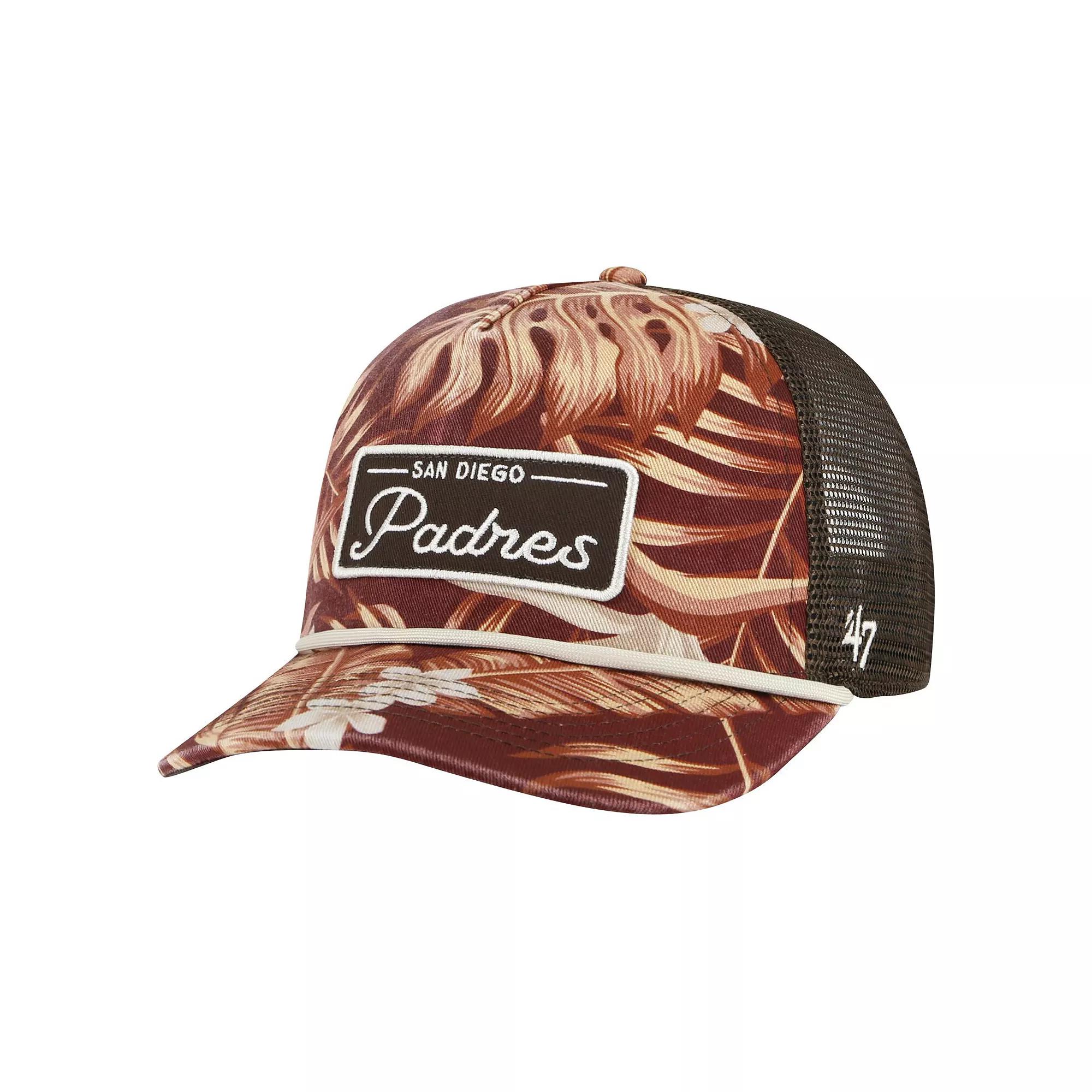 Men's '47 Brown San Diego Padres Tropicalia Trucker Hitch Adjustable Hat Product Image