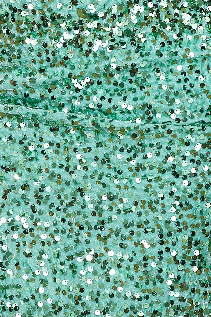 Sparkle From Far Sequin Maxi Dress Green Product Image