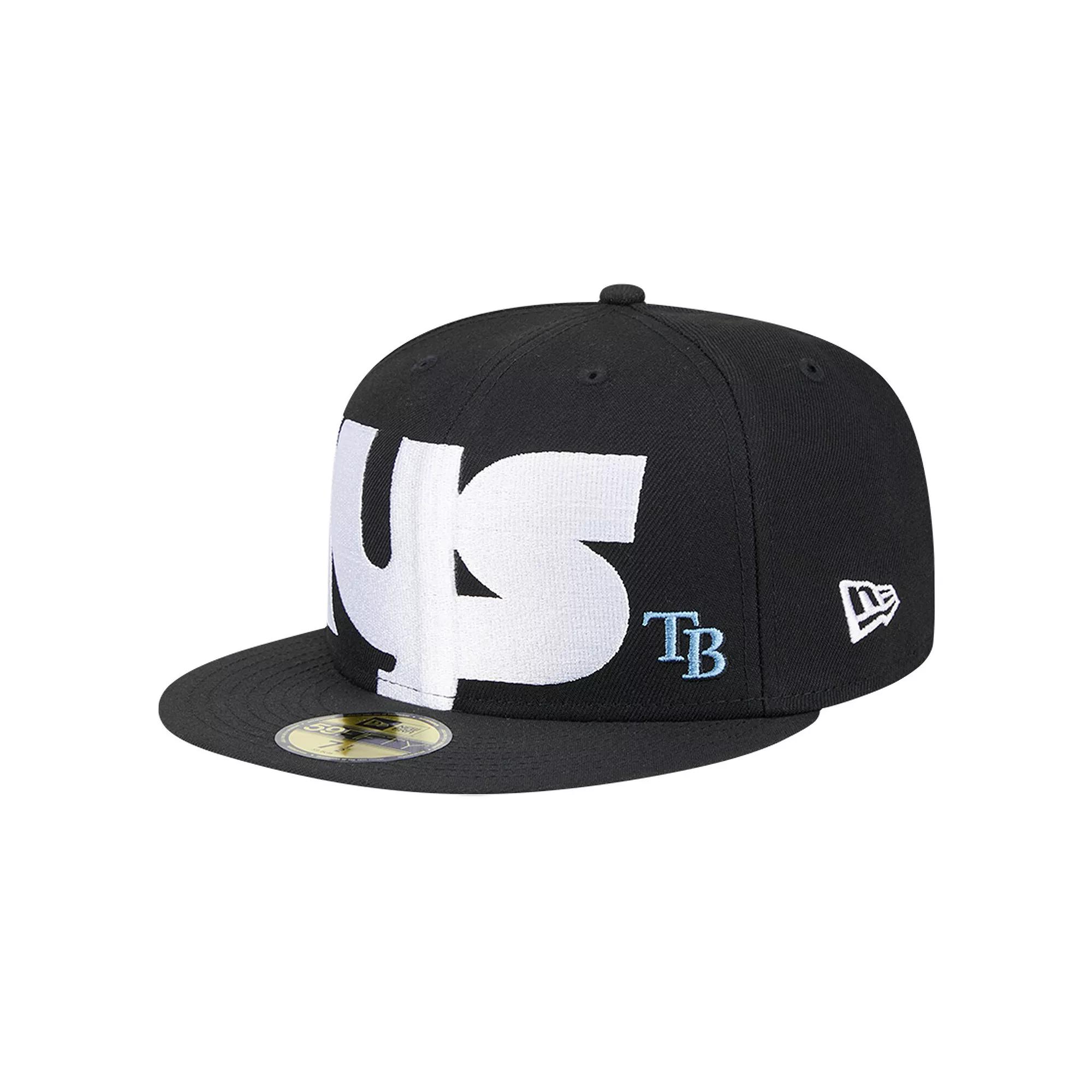 Men's New Era Black Tampa Bay Rays Checkered Undervisor 59FIFTY Fitted Hat,  Product Image