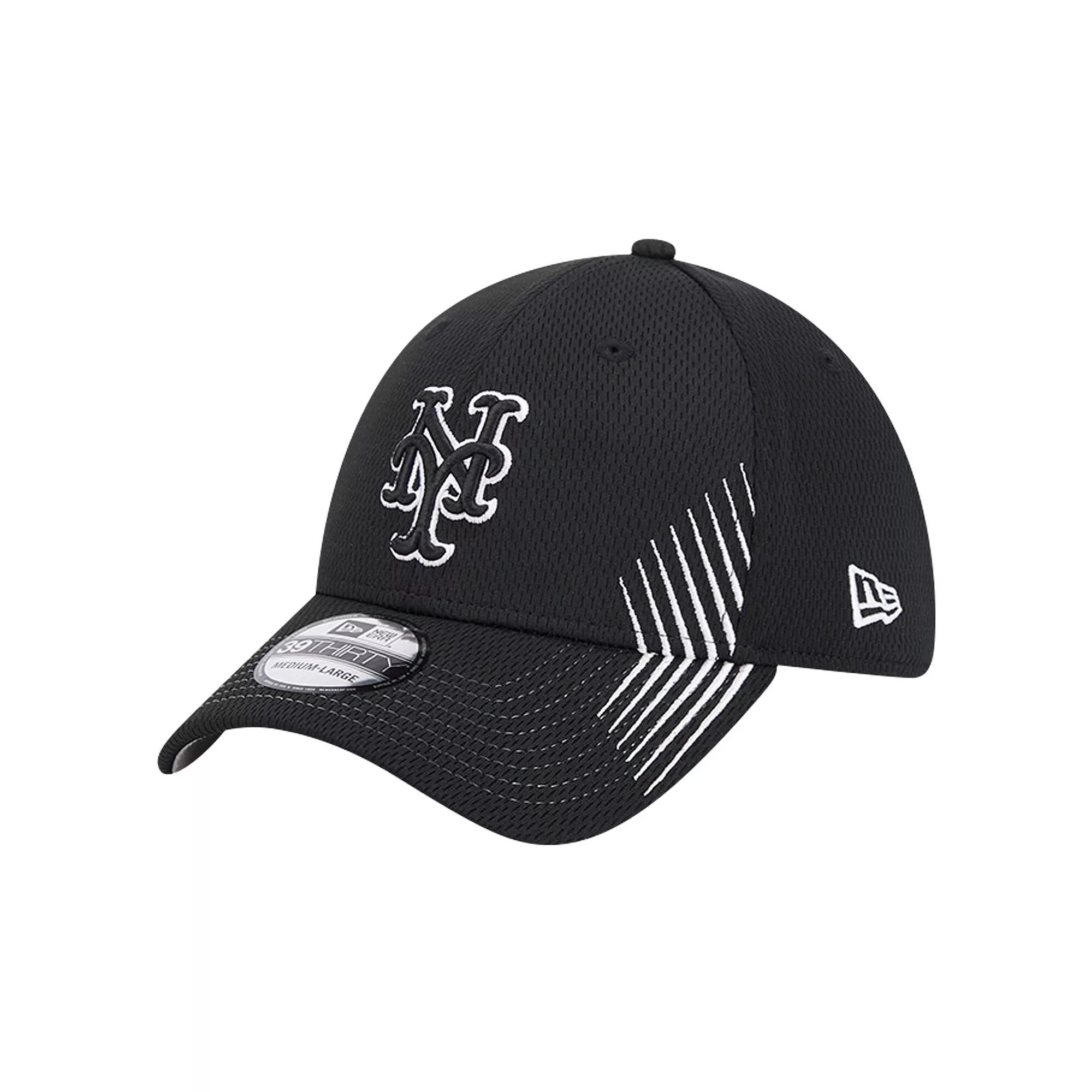 Men's New Era Black New York Mets Active Dash Mark 39THIRTY Flex Hat,  Product Image