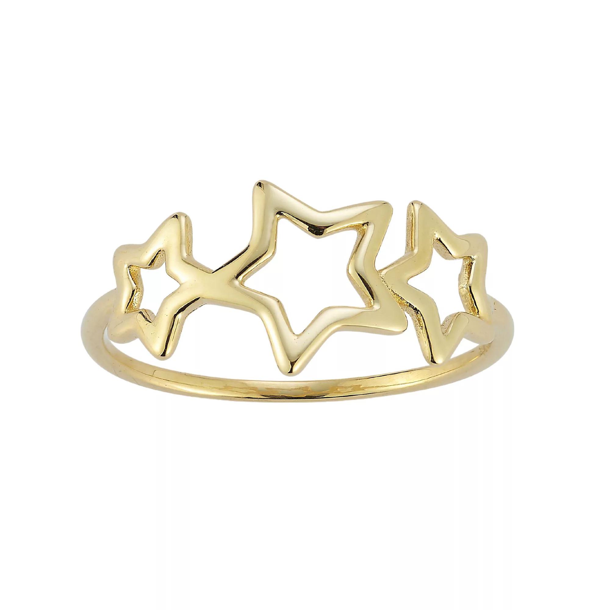 LUMINOR GOLD 14k Gold Graduated Star Ring, Women's, Size: 7 Product Image