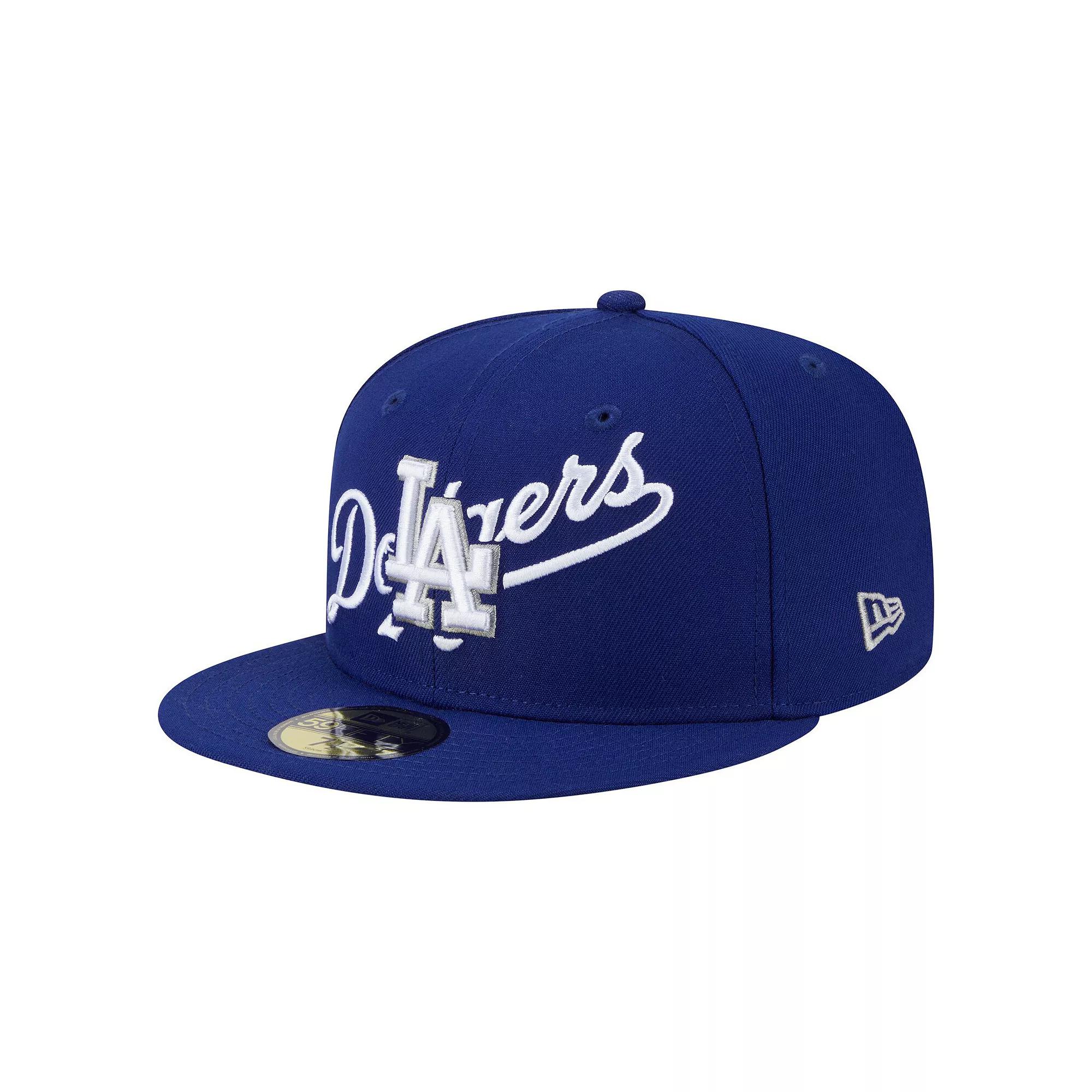 Men's New Era Royal Los Angeles Dodgers Overlap 59FIFTY Fitted Hat, Size: 7 7/8, Blue Product Image