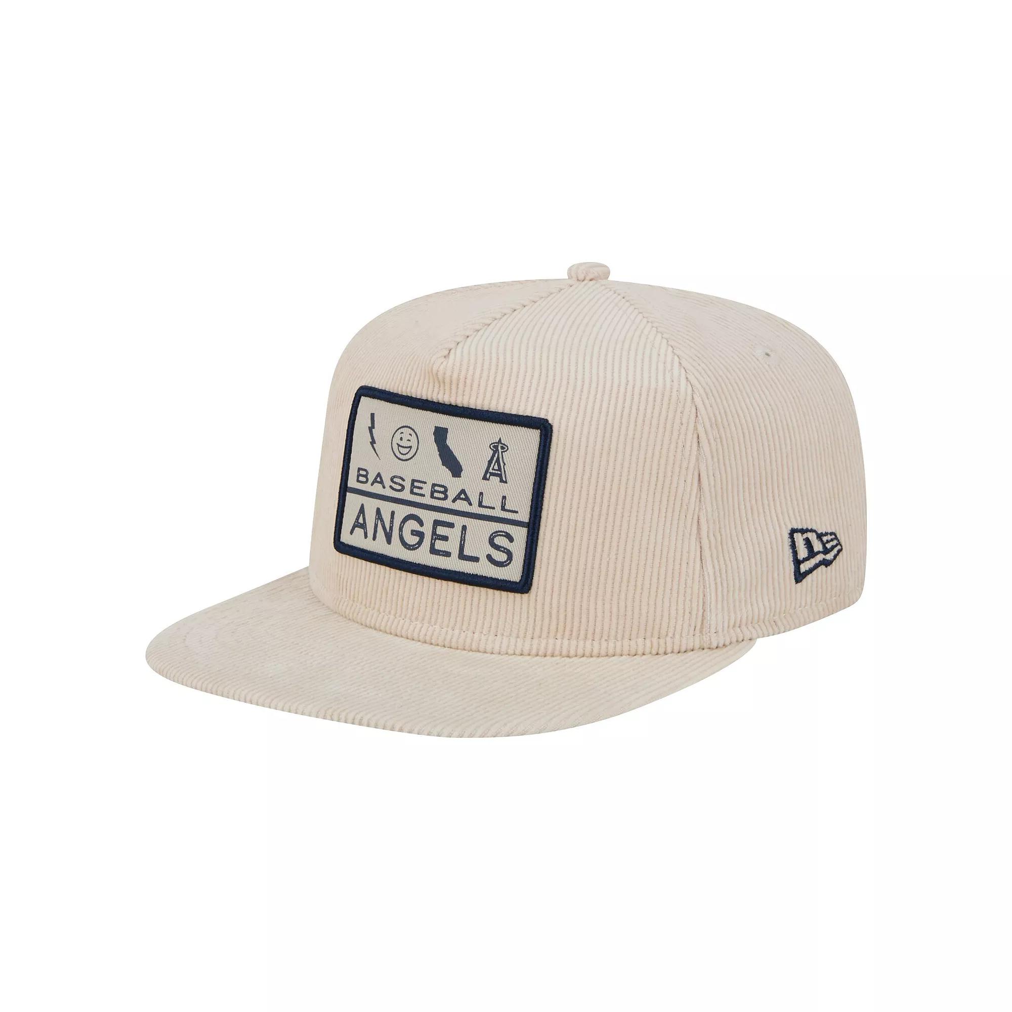 Men's New Era Khaki Los Angeles Angels Summer Essential Golfer Snapback Hat, Beig K Product Image