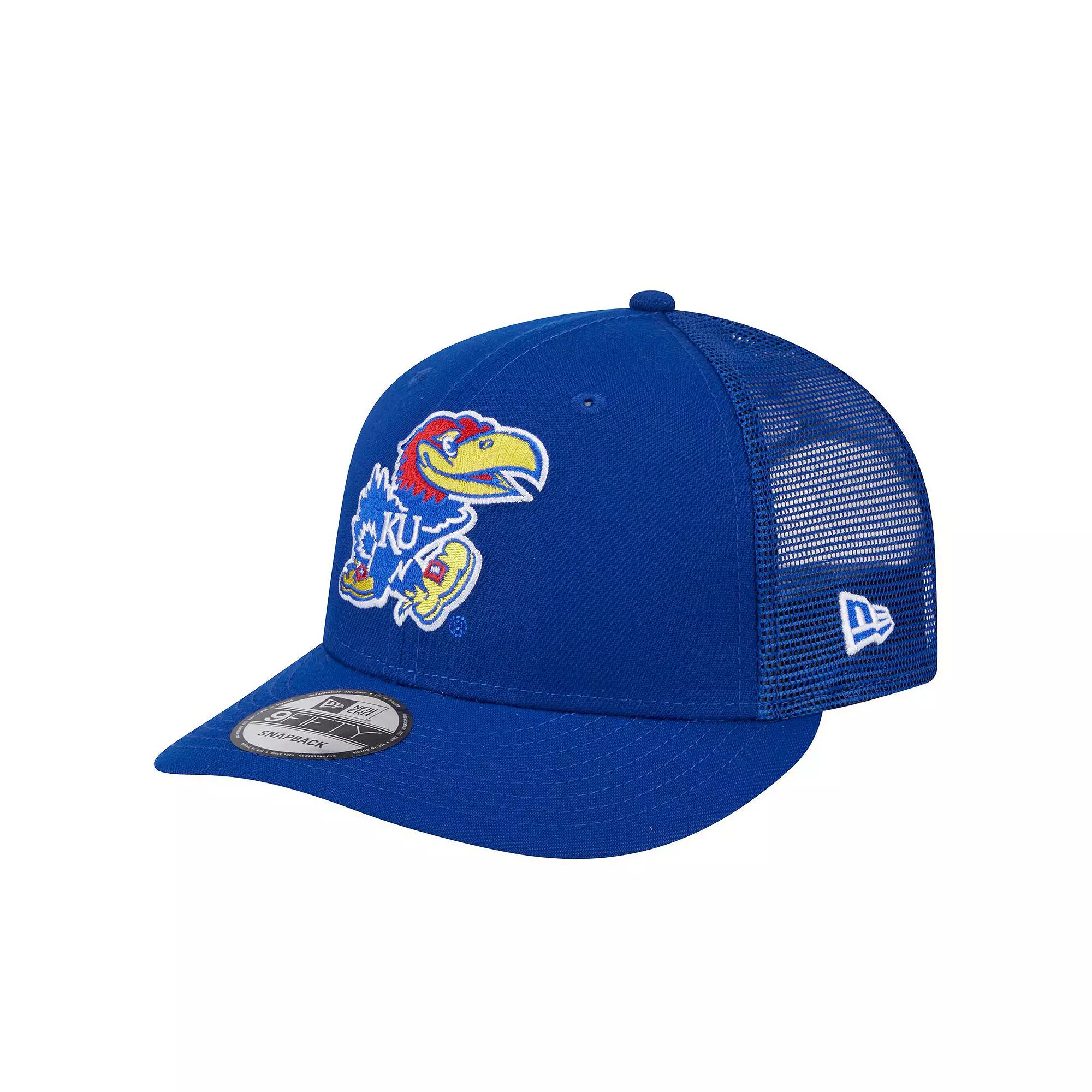 Men's New Era Royal Kansas Jayhawks Trucker 9FIFTY Snapback Hat, Blue Product Image