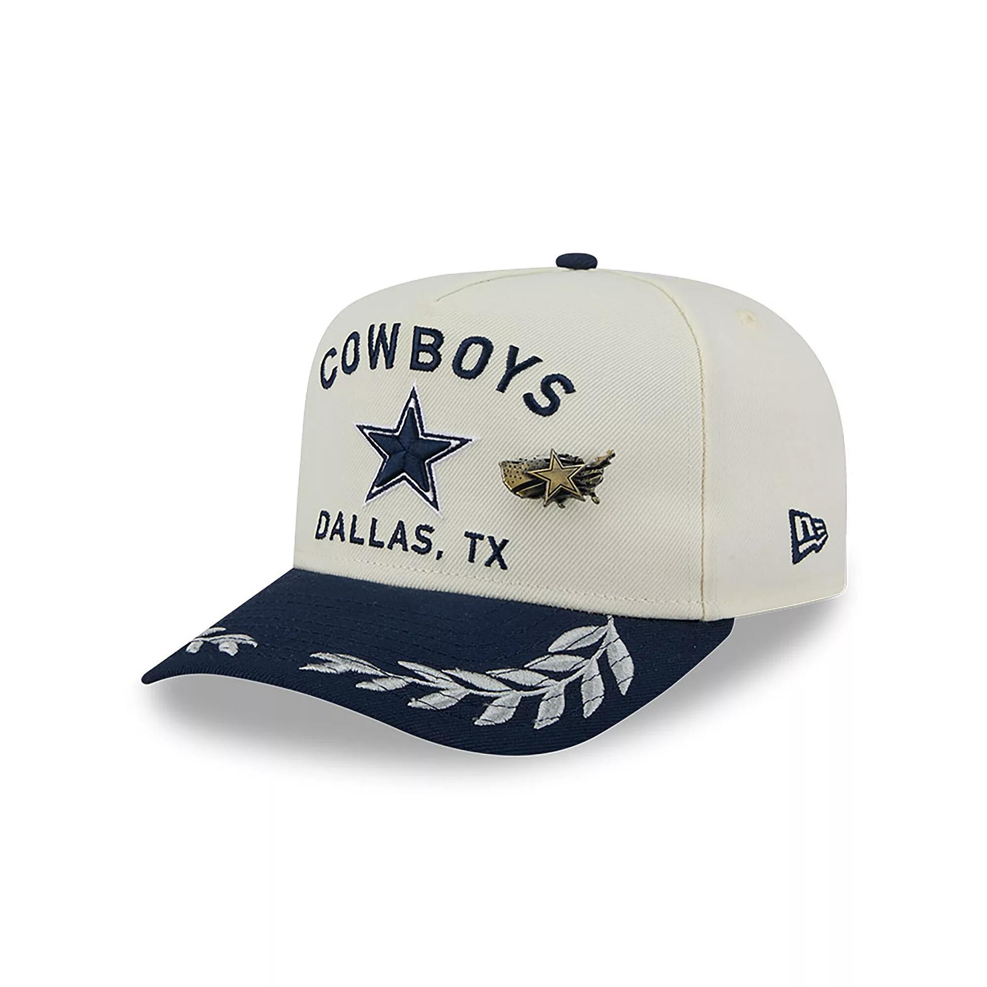 Men's New Era Cream/Navy Dallas Cowboys 2025 NFL Draft A-Frame 59FIFTY Fitted Hat, Size: 7 1/2, Beige Product Image