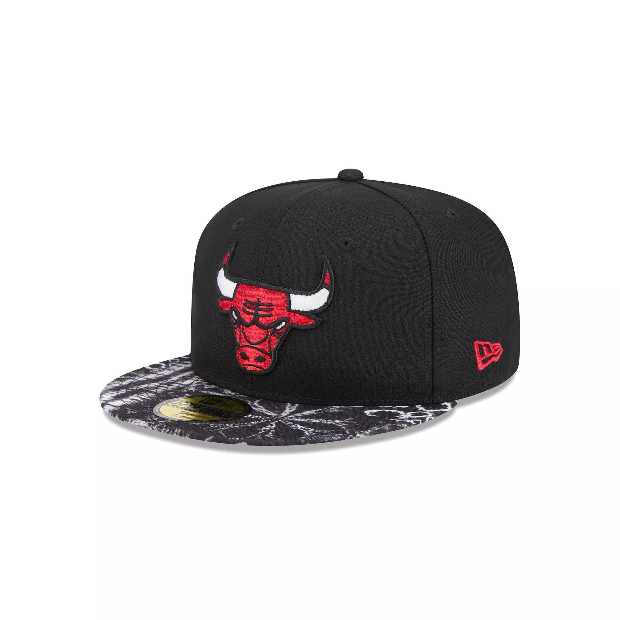Men's New Era Black Chicago Bulls Coral Reef Visor 59FIFTY Fitted Hat,  Product Image