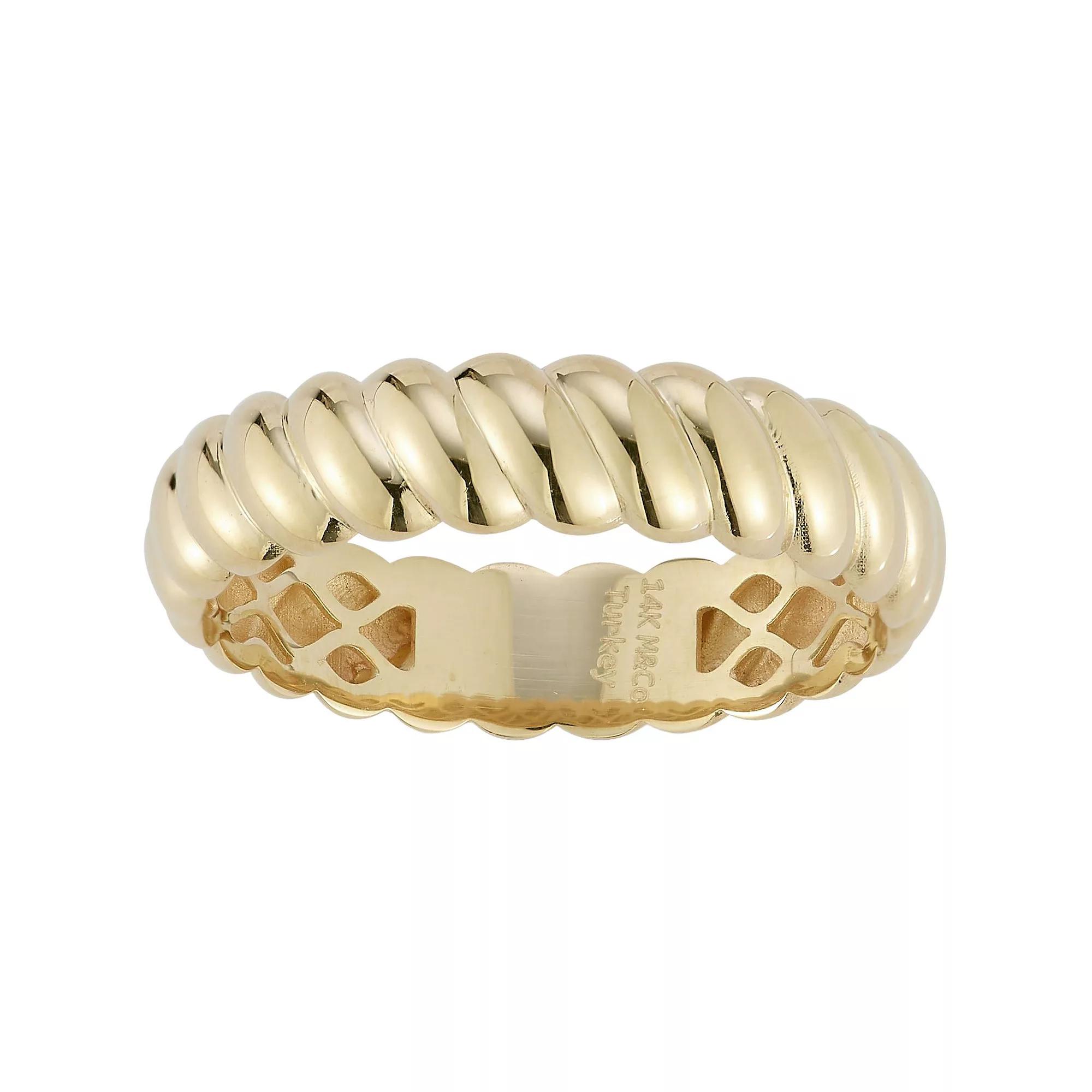 LUMINOR GOLD 14k Gold Twist Band Ring, Women's, Size: 7 Product Image