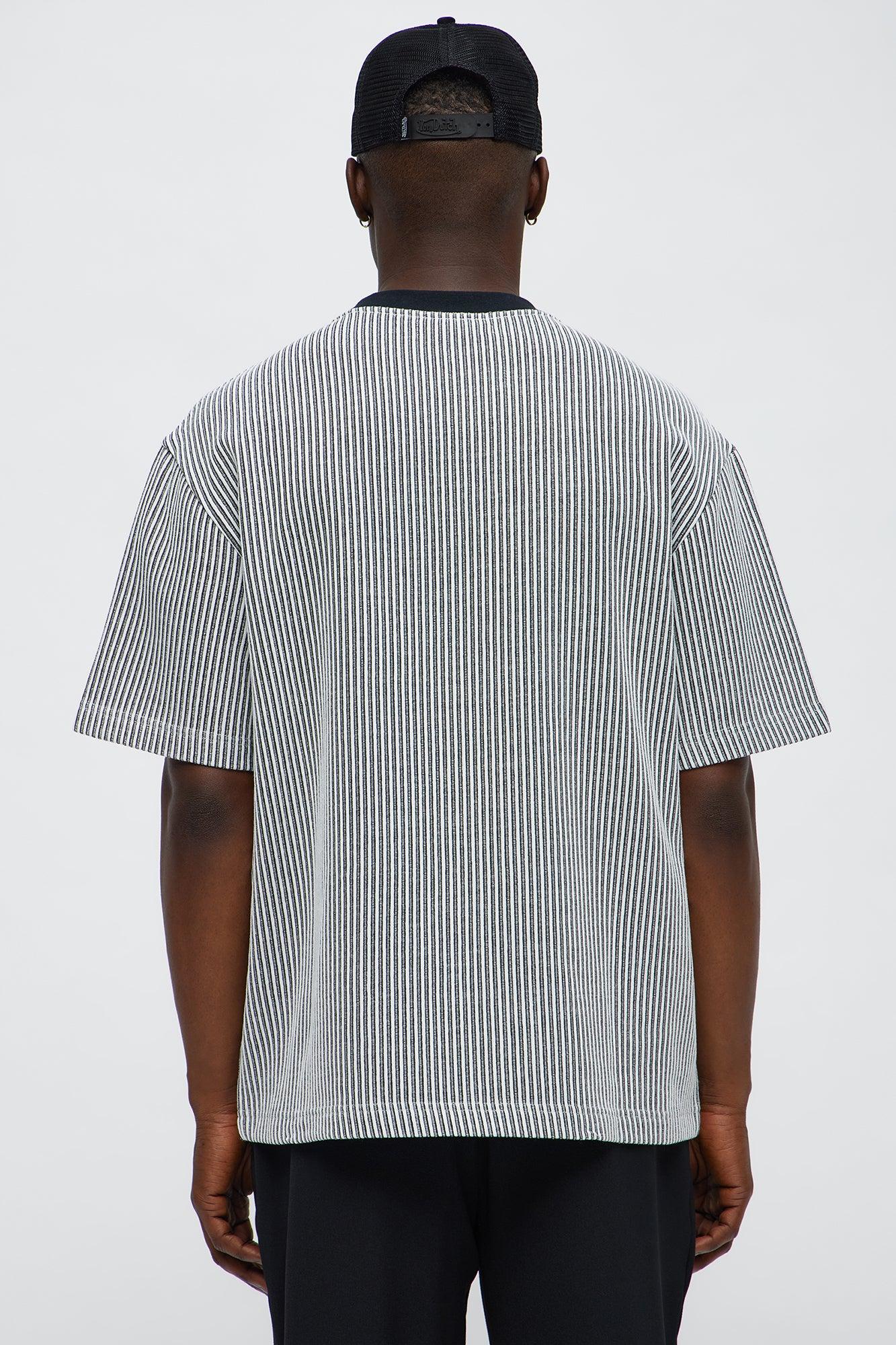 Relaxed Success Magnet Knitted Crewneck Tee - Black/White Product Image