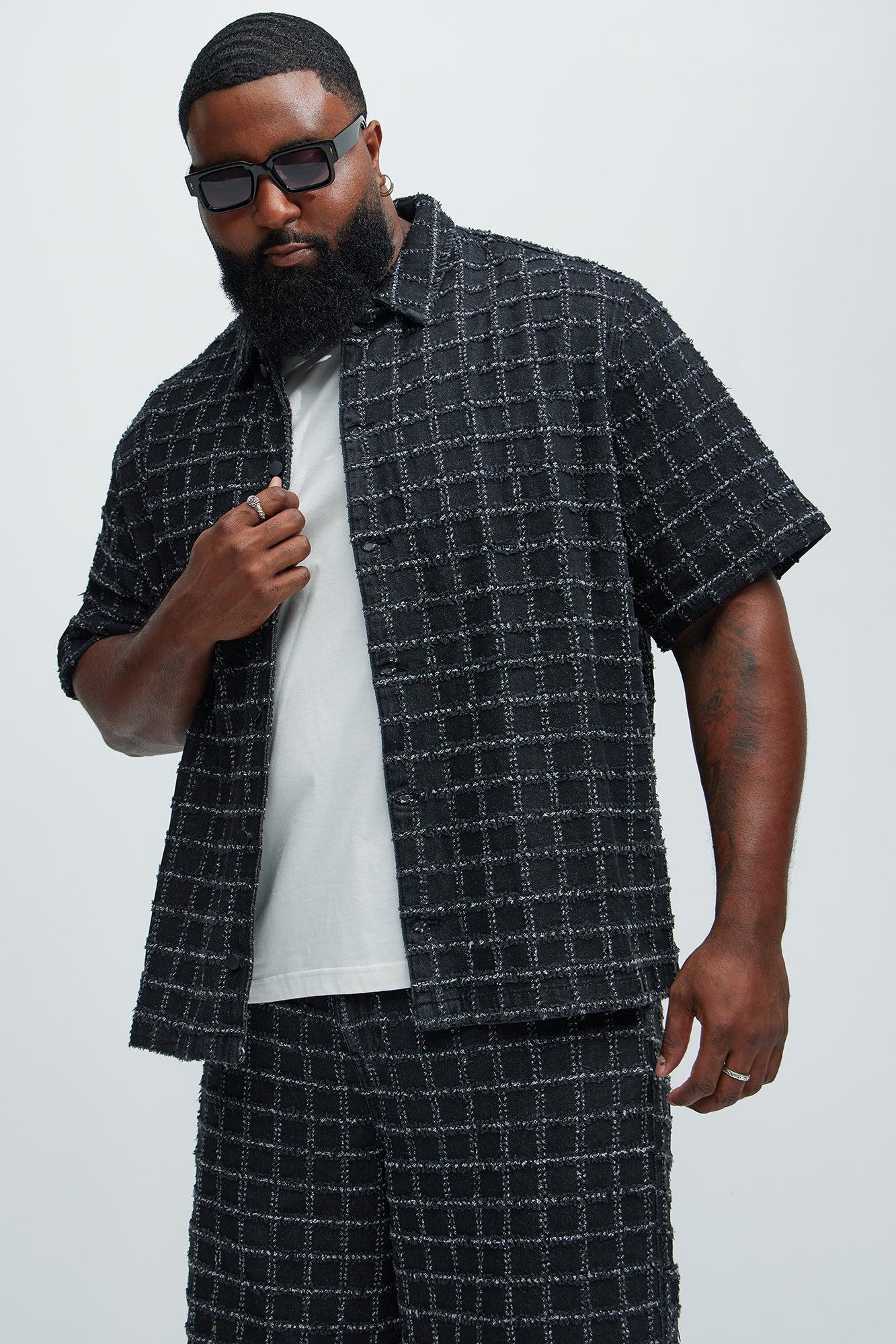 Saturday Morning Distressed Denim Shirt - Black Product Image