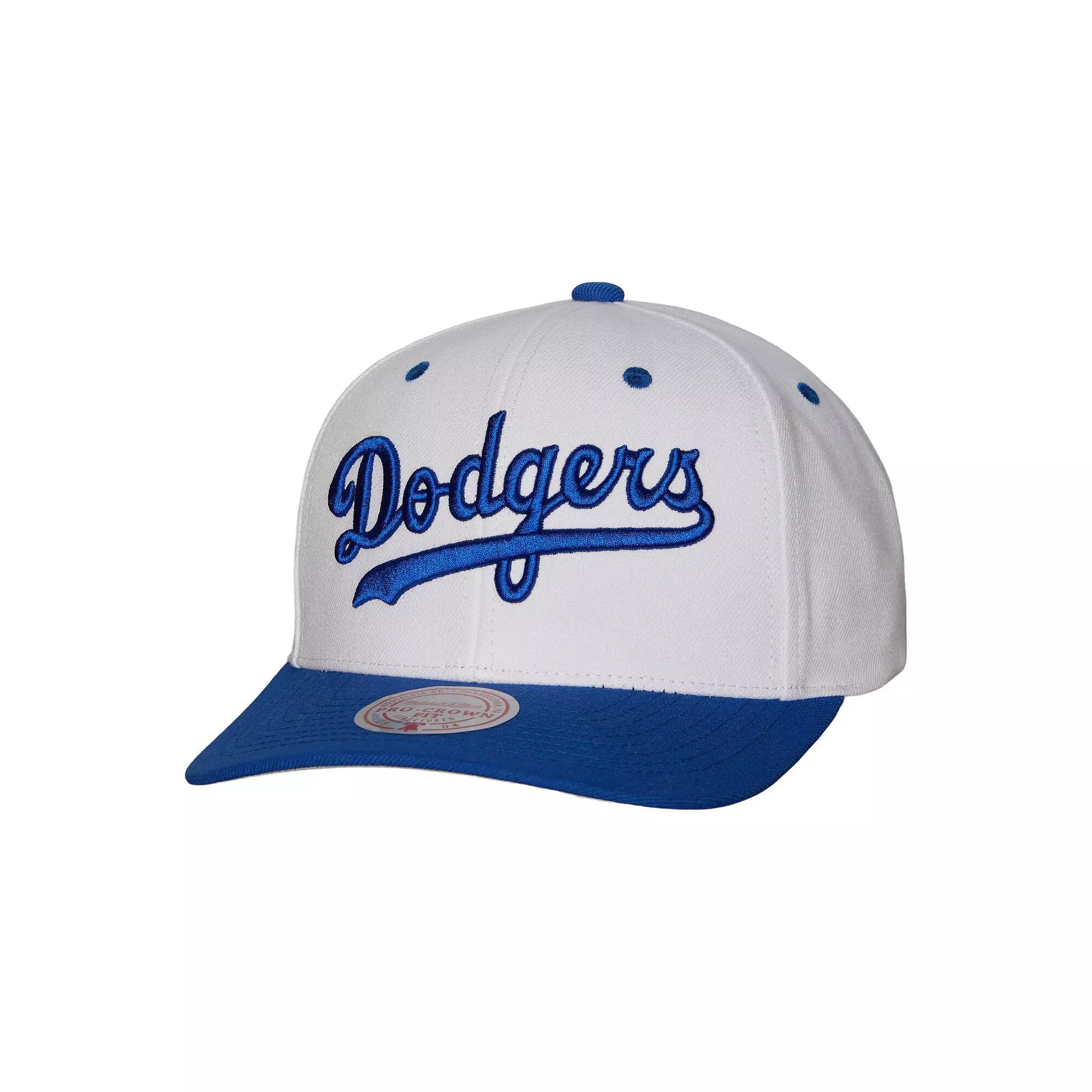 Men's Mitchell & Ness White Los Angeles Dodgers Cooperstown Collection Pro Crown Snapback Hat Product Image