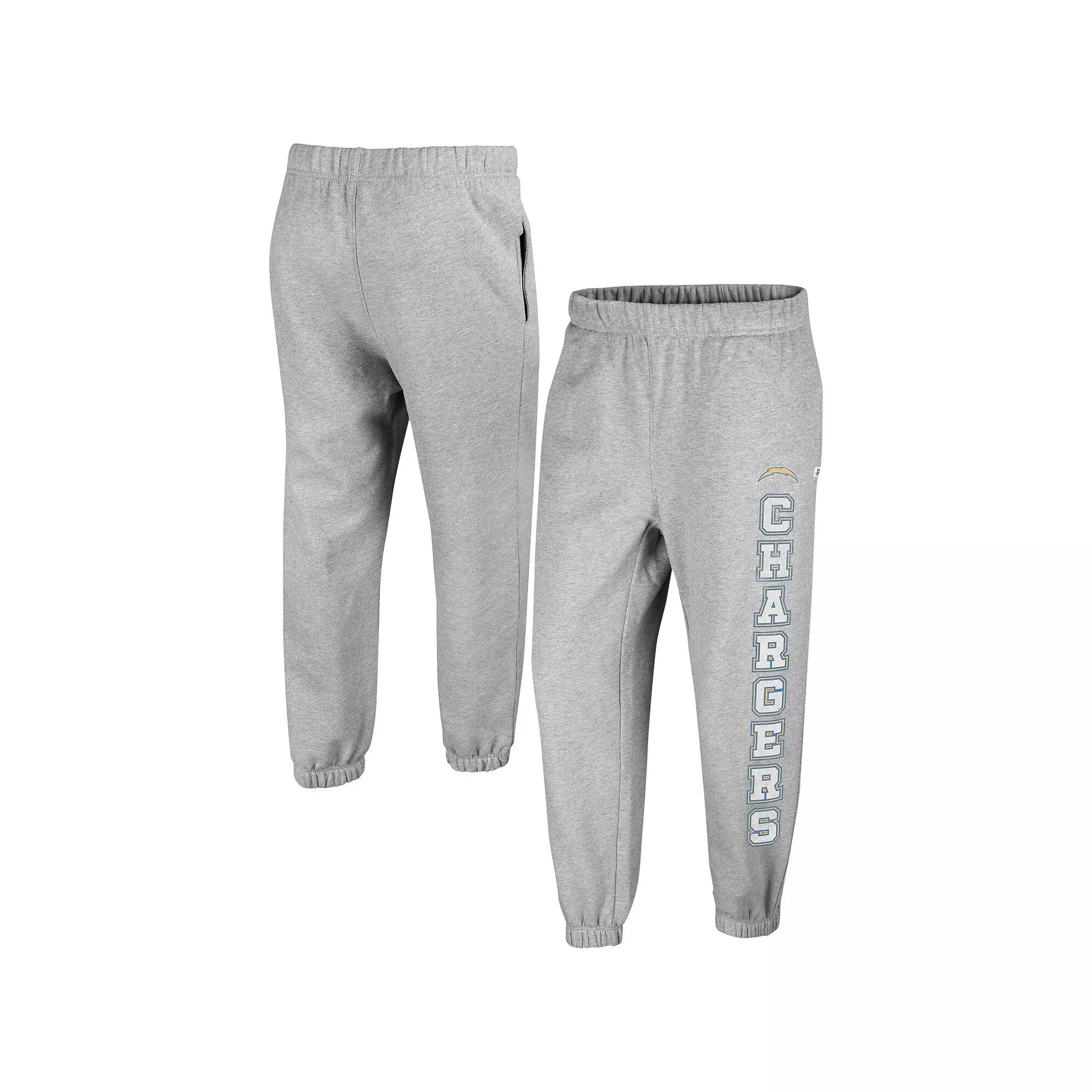 Women's '47 Gray Los Angeles Chargers Double Pro Harper Jogger Sweatpants,  Product Image