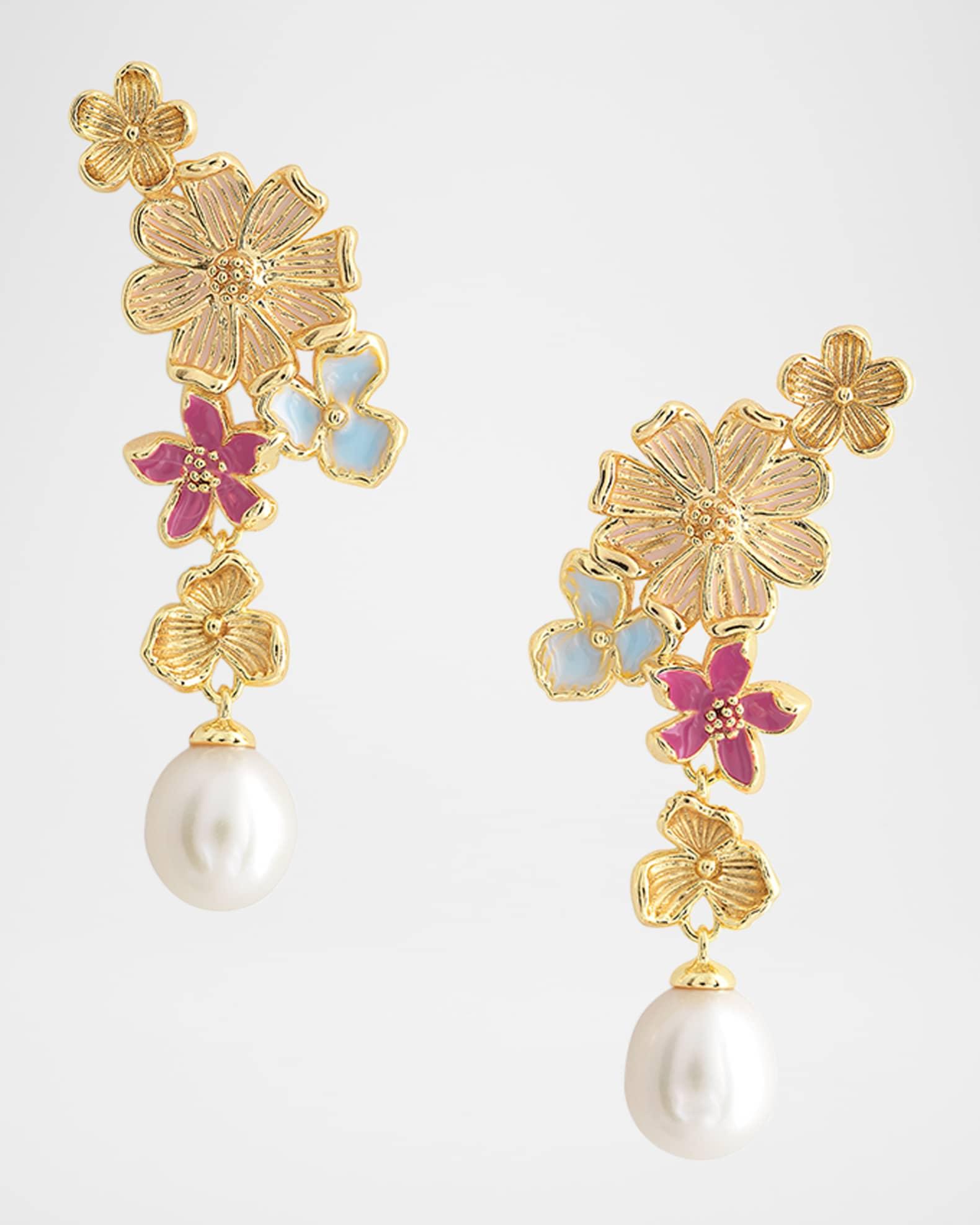 Wildflowers Pearl Drop Earrings Product Image