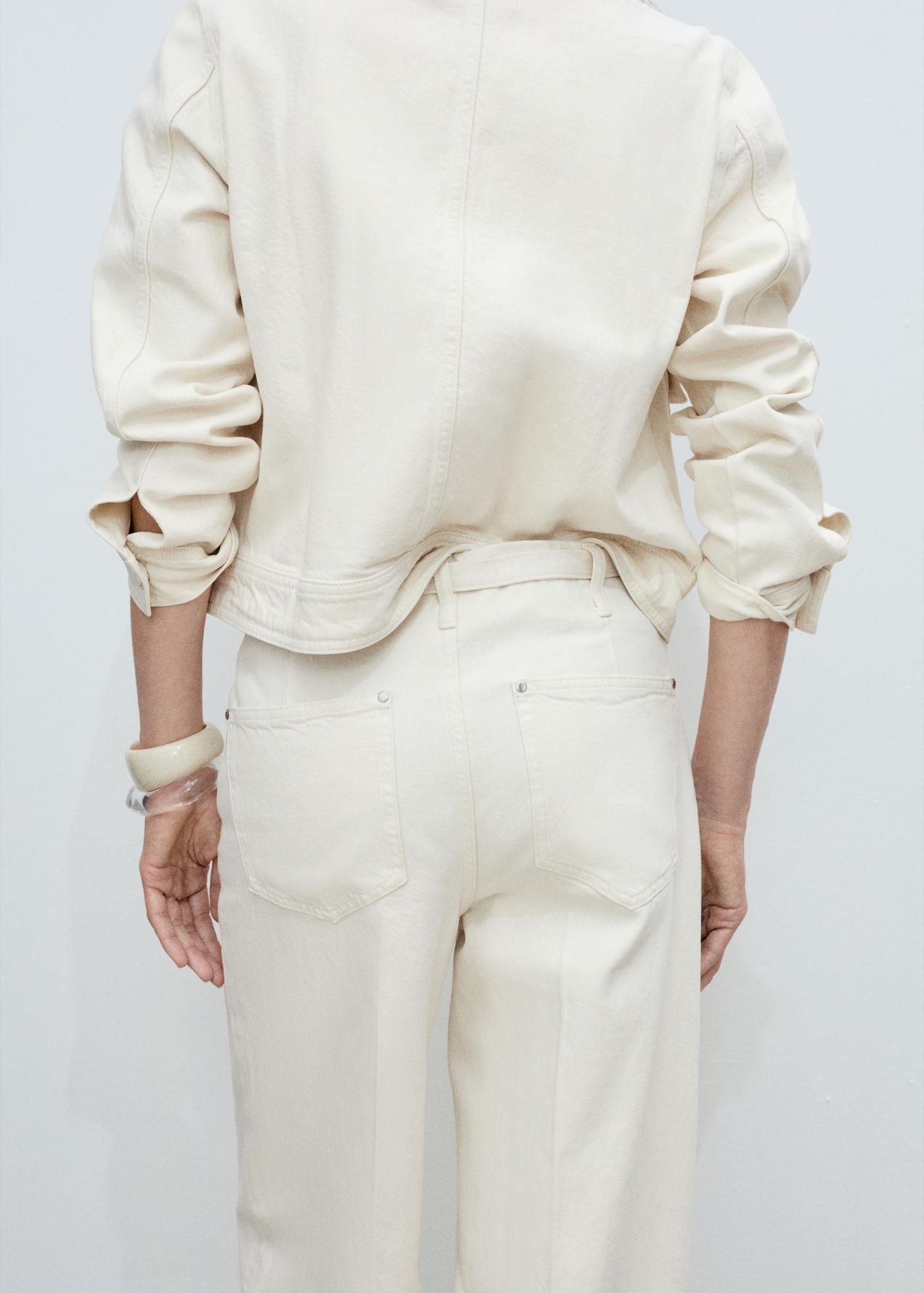 Wideleg jeans with belt - Women | MANGO USA Product Image