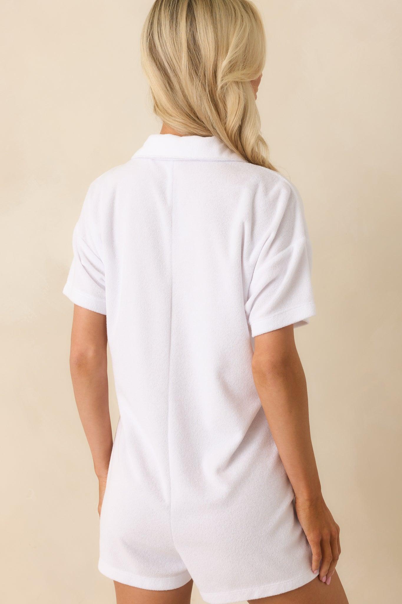 Z Supply White Cotton Azur Loop Terry Romper Product Image