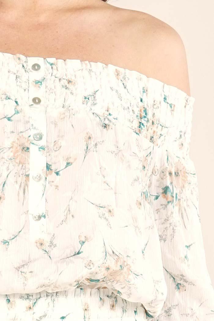 Off The Shoulder Floral Mini Dress Product Image