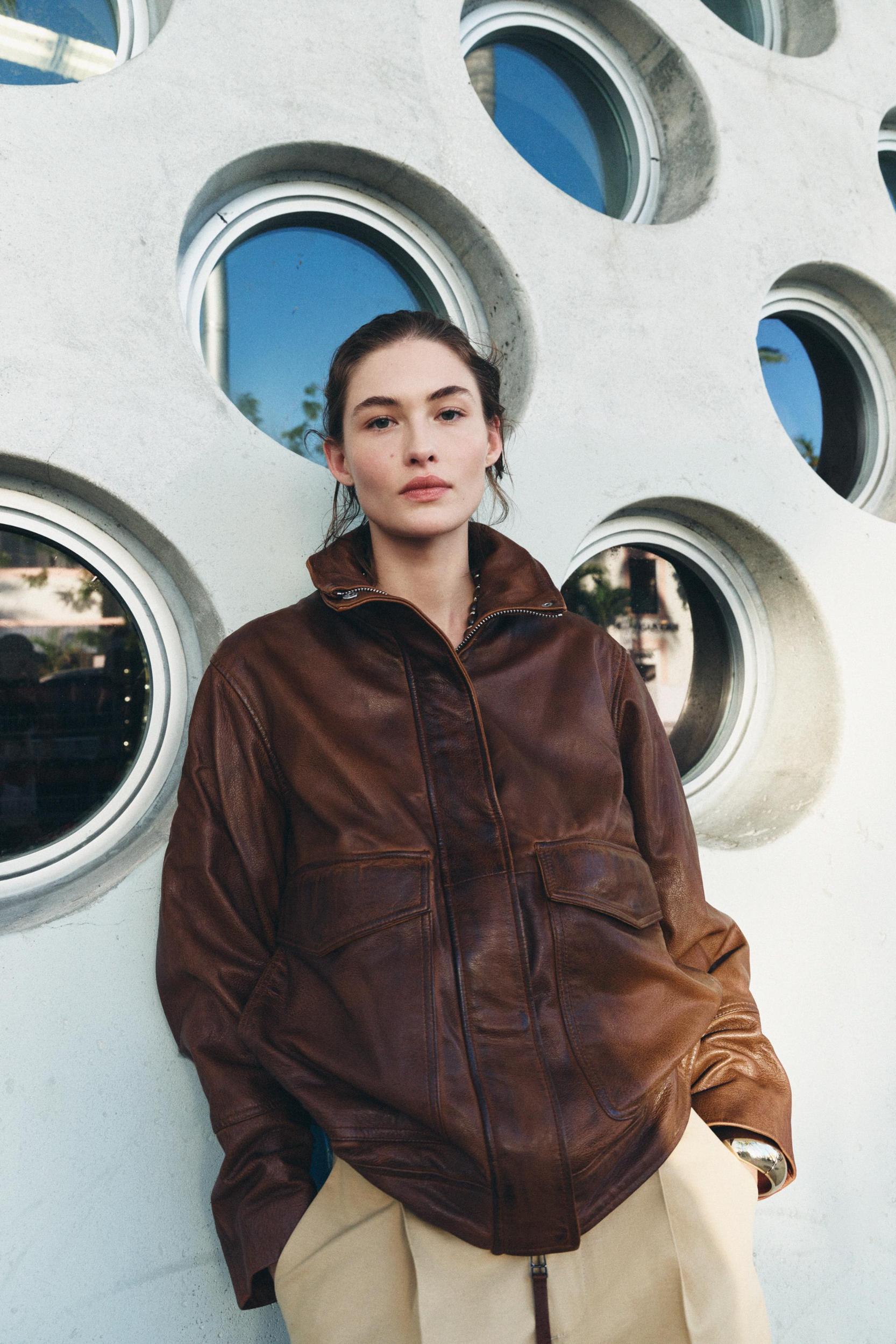 ZW COLLECTION LIMITED EDITION 100% LEATHER BOMBER JACKET Product Image