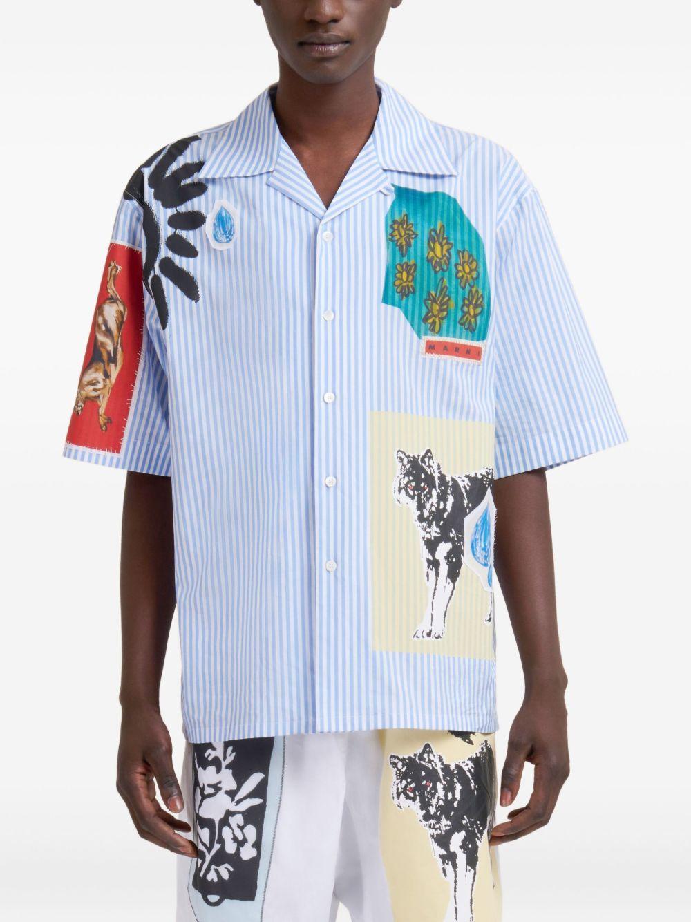 striped patchwork shirt Product Image