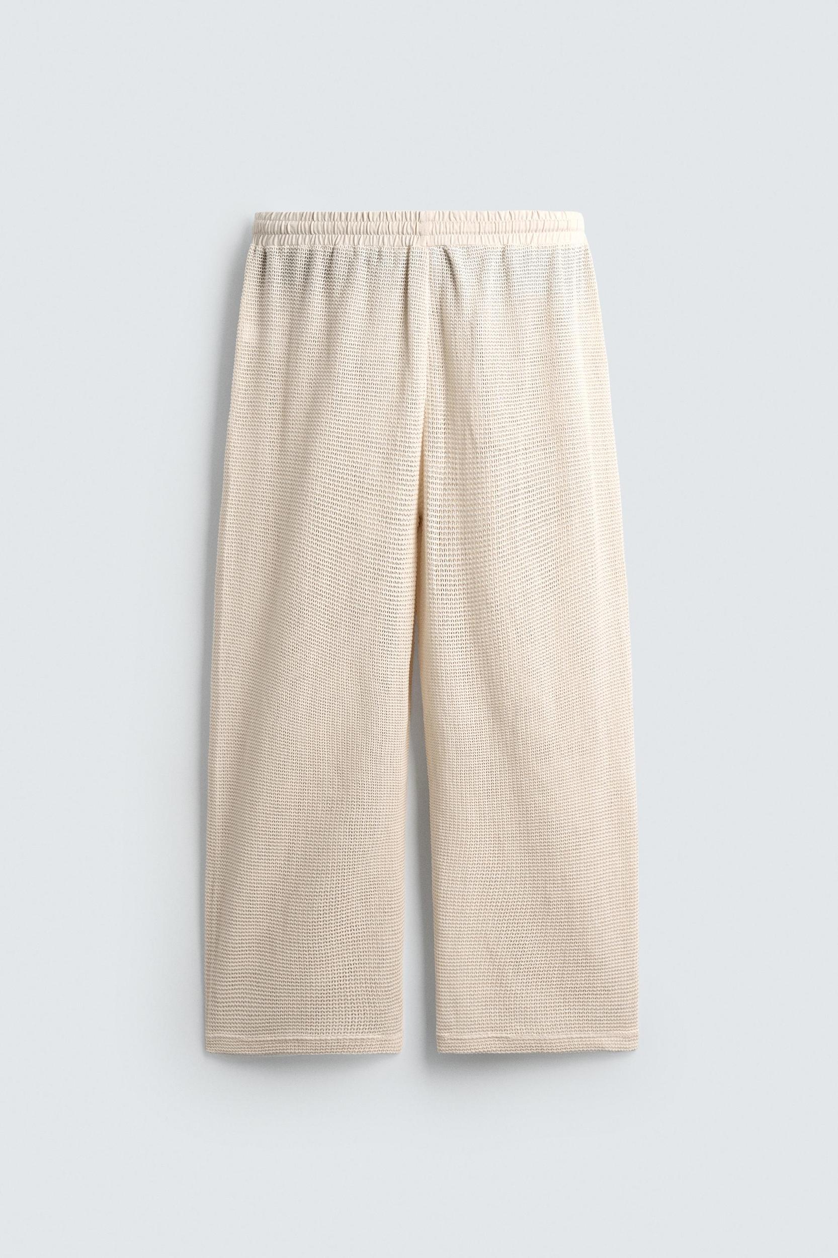 RELAXED FIT OPEN WEAVE PANTS Product Image
