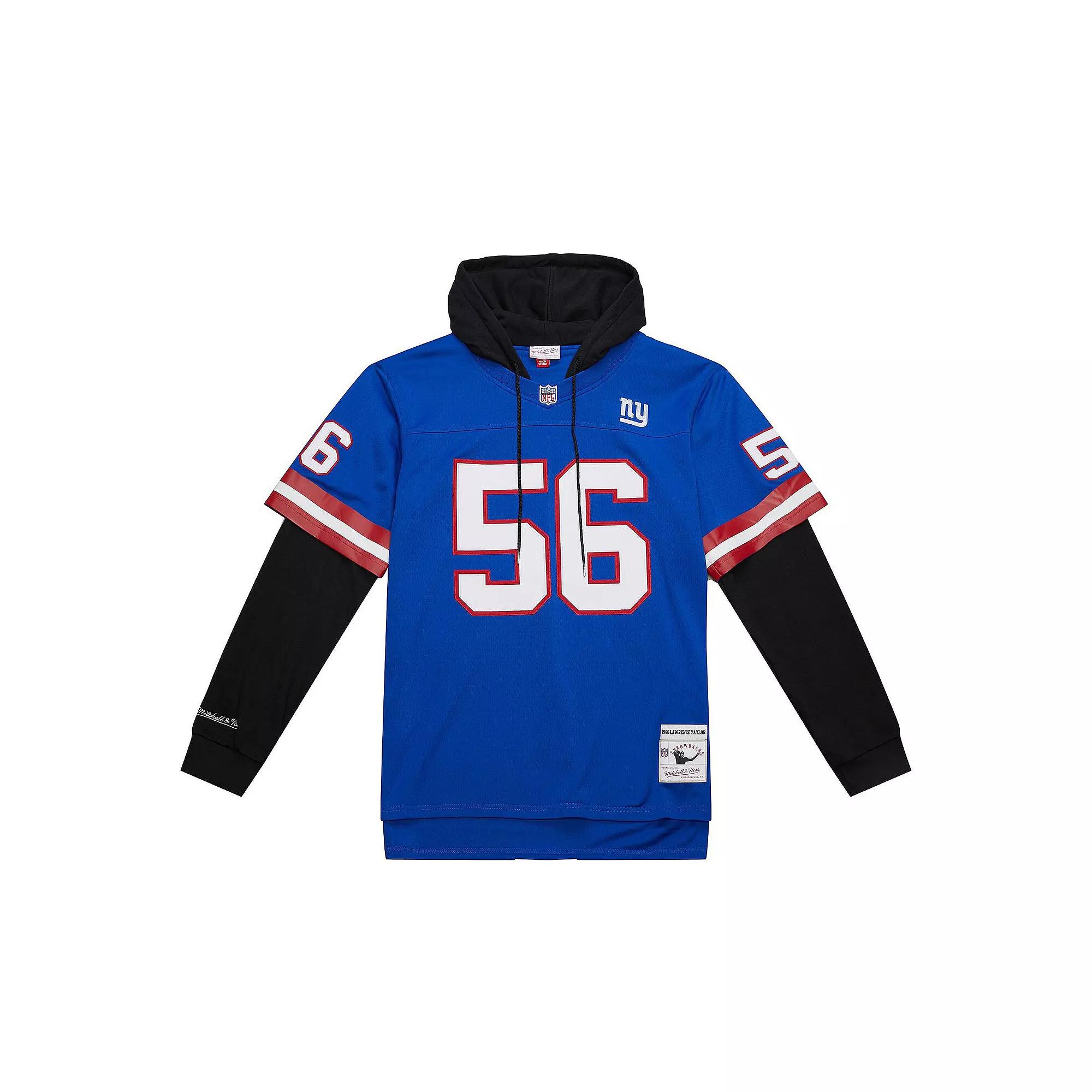Men's Mitchell & Ness Lawrence Taylor Royal New York Giants Player Name & Number Hoodie Legacy Jersey, Size: Large, Blue Product Image
