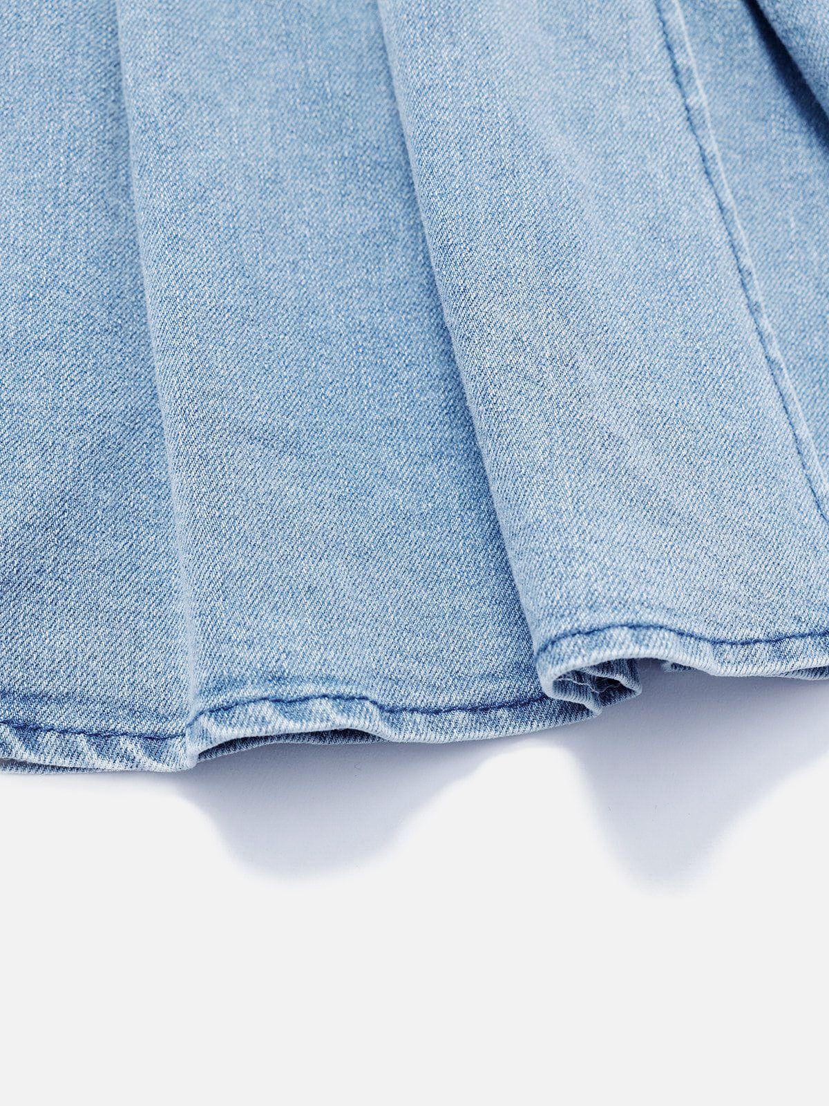 Aelfric Eden Slit Wrinkle Denim Skirt Set Female Product Image