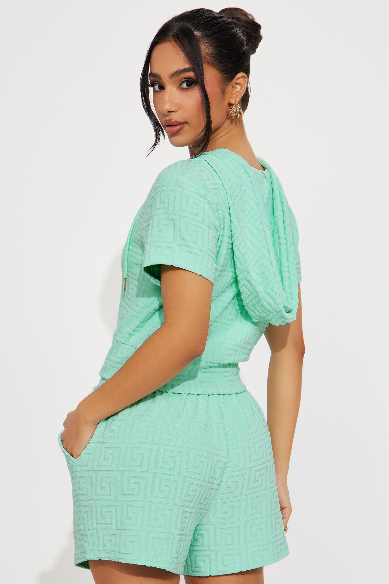 Elyna Terry Cloth Short Set - Sage Product Image