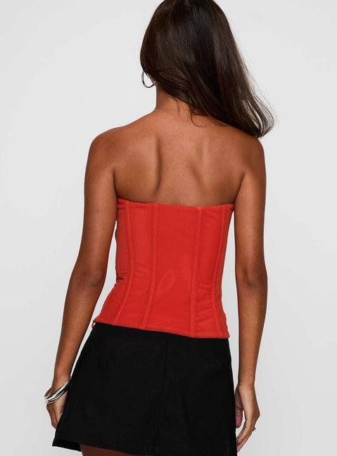 Moneypenny Strapless Top Orange Product Image