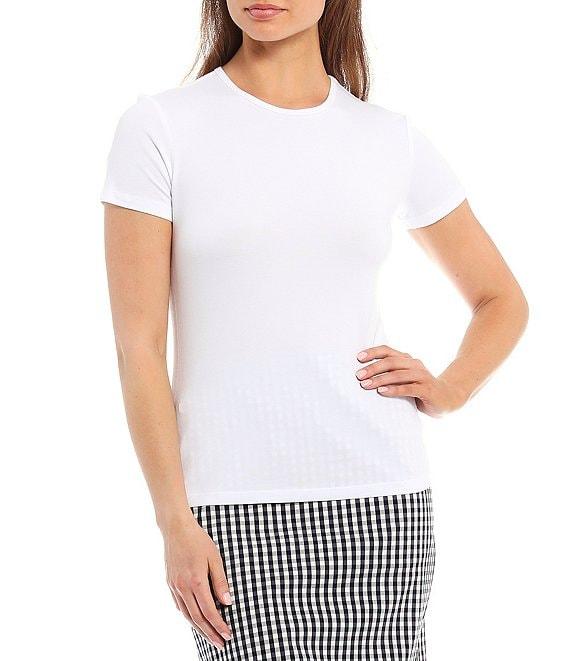 J.McLaughlin Allie Stretch Crew Neck Short Sleeve Tee Product Image