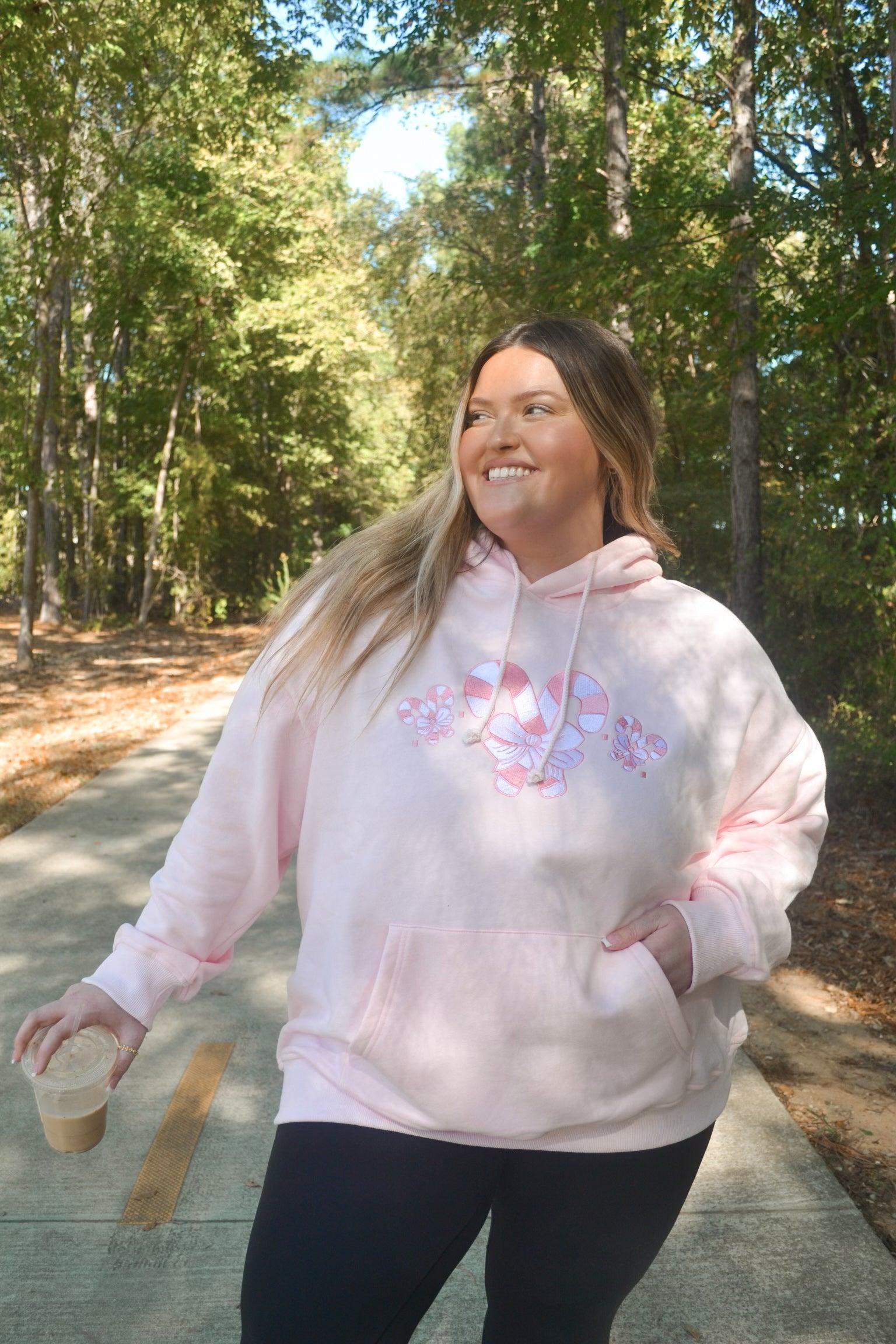 Light Pink Candy Cane Wonderland Hoodie Product Image